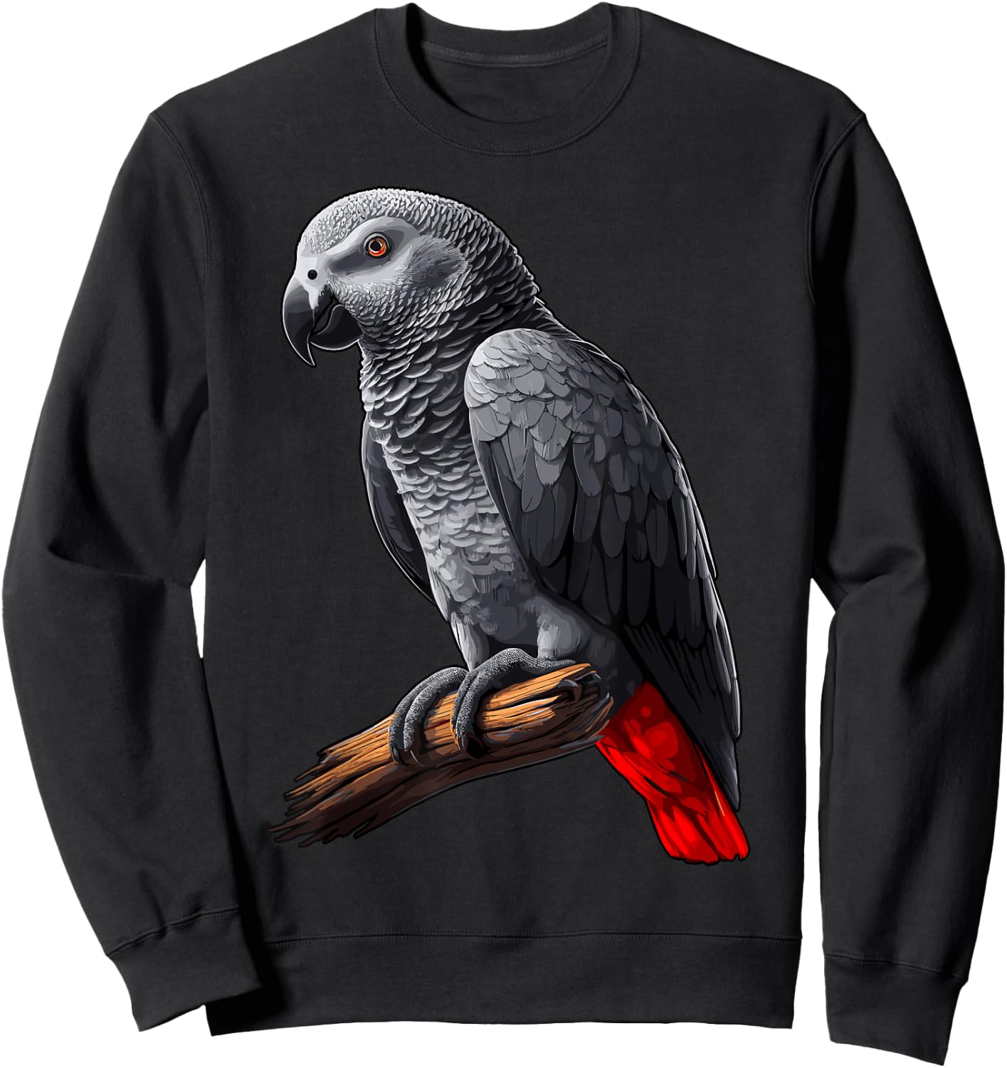 African Grey Parrot , Small, Black Sweatshirt - Sweatshirt | Black