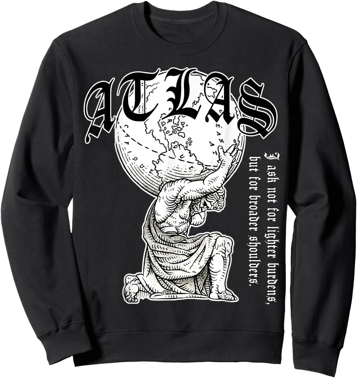 Atlas carrying the world Greek Mythology Street Urban Style Sweatshirt - Sweatshirt | Black