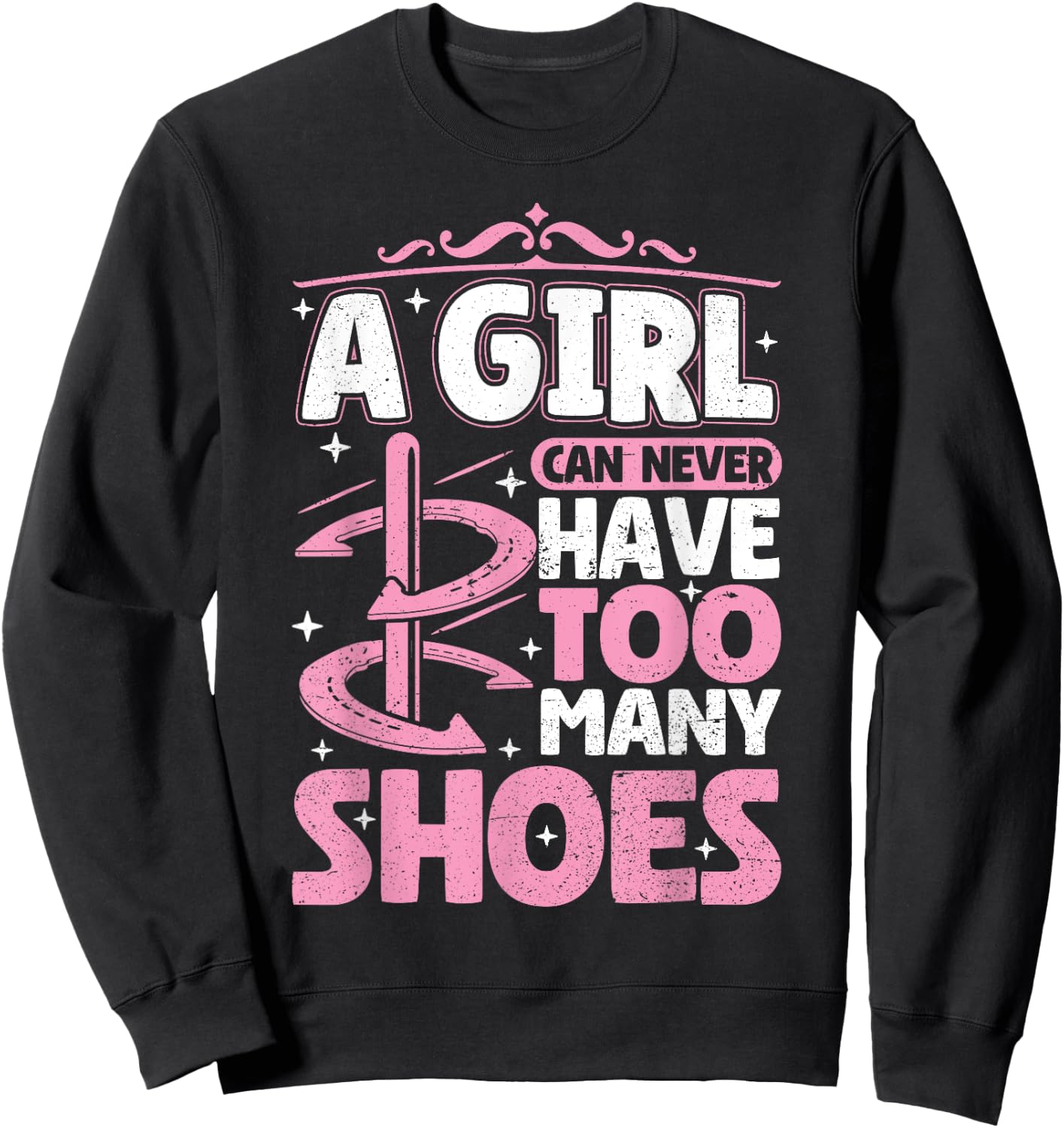 Girl can never have too many shoes Horseshoe Pitching Women Sweatshirt - Sweatshirt | Black