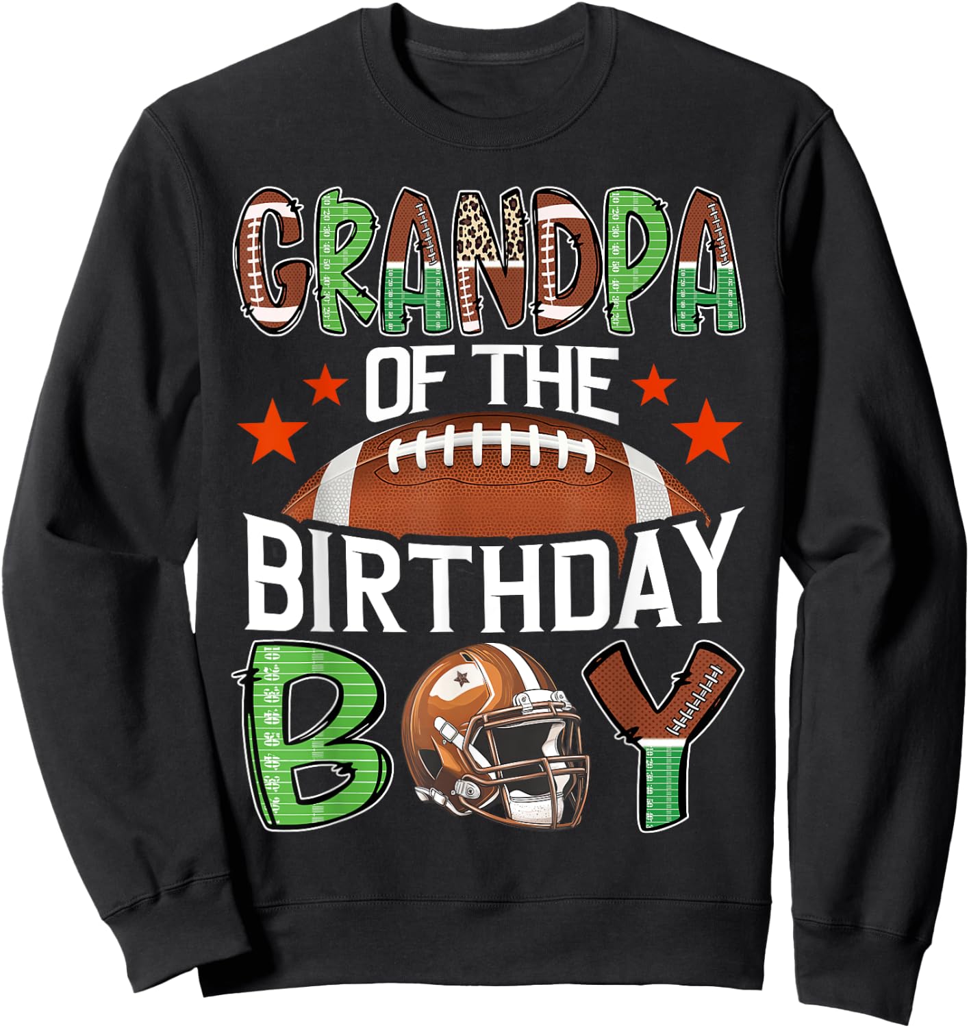 Grandpa Of The Birthday Boy Game Day Football Sweatshirt - Sweatshirt | Black