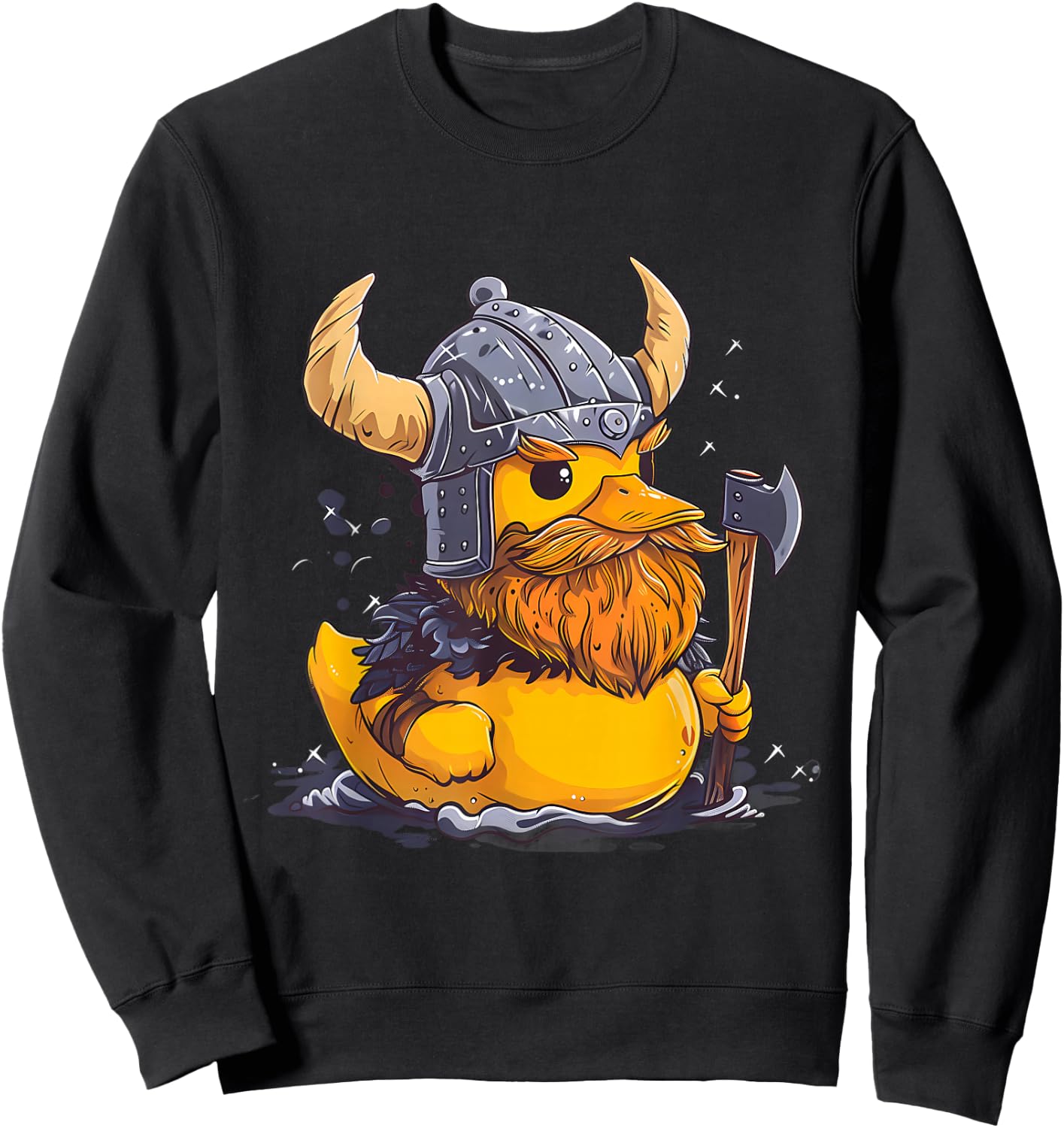 Rubber Duck Viking Duck Rubber Duckling Viking Helmet Sweatshirt - Sweatshirt | Black