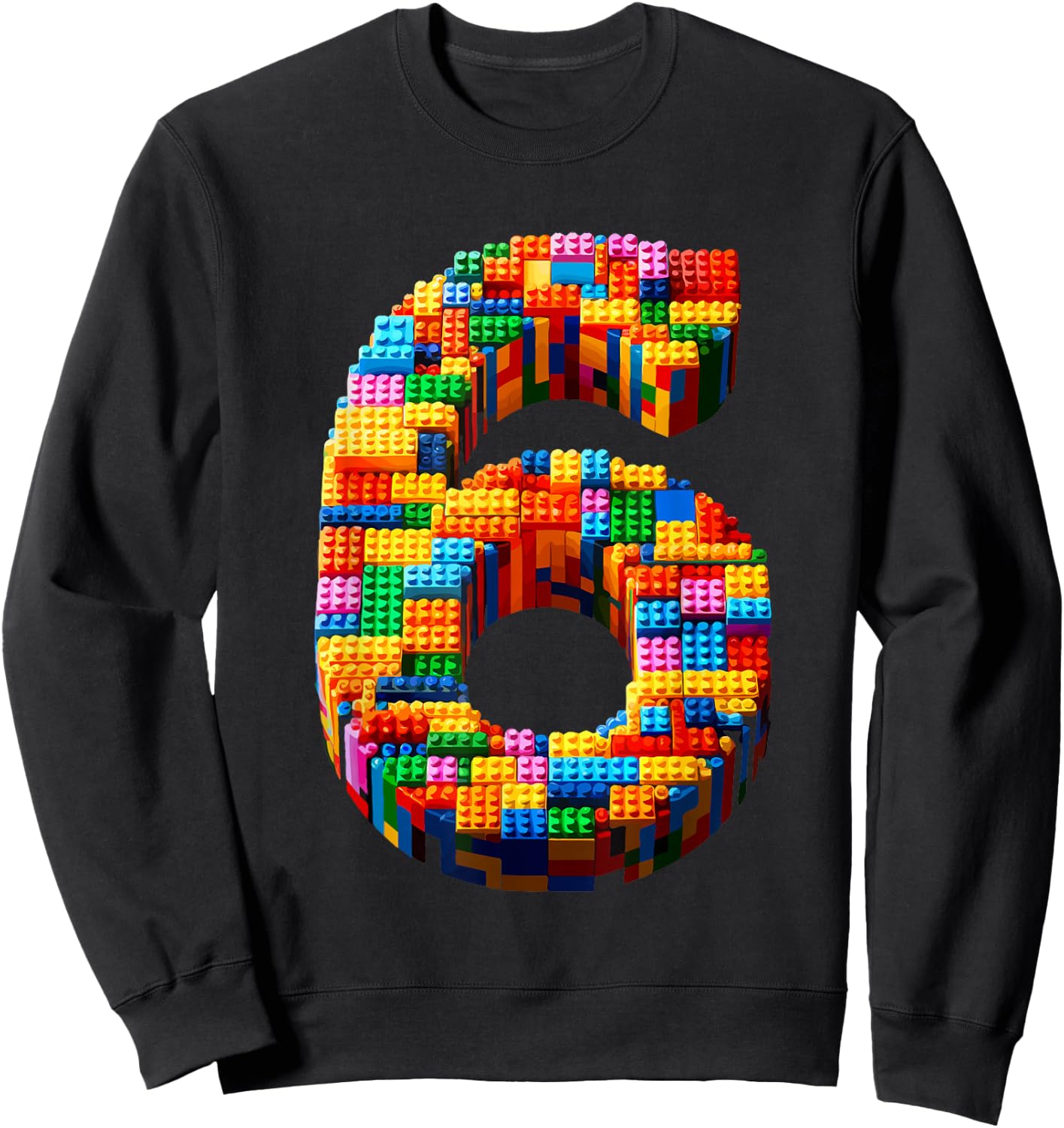 6 Year Old Blocks Building Master Builder 6th Birthday Boy Sweatshirt - Sweatshirt | Black