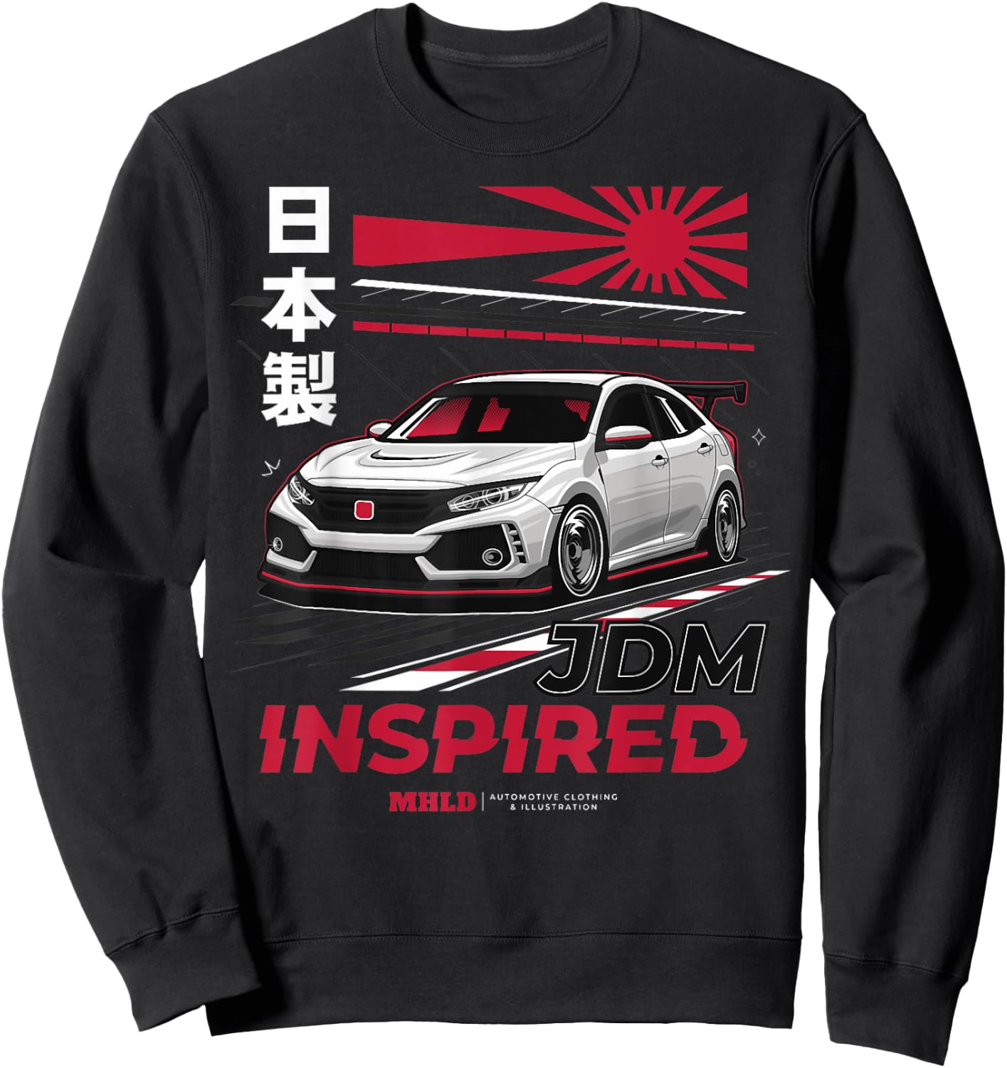 Civic Type R EK Japanese Car Sweatshirt - Sweatshirt | Black