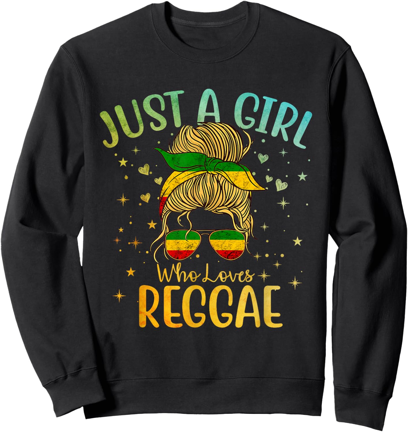 Just A Girl Who Loves Reggae Music Rastafari Rasta Women Kid Sweatshirt - Sweatshirt | Black