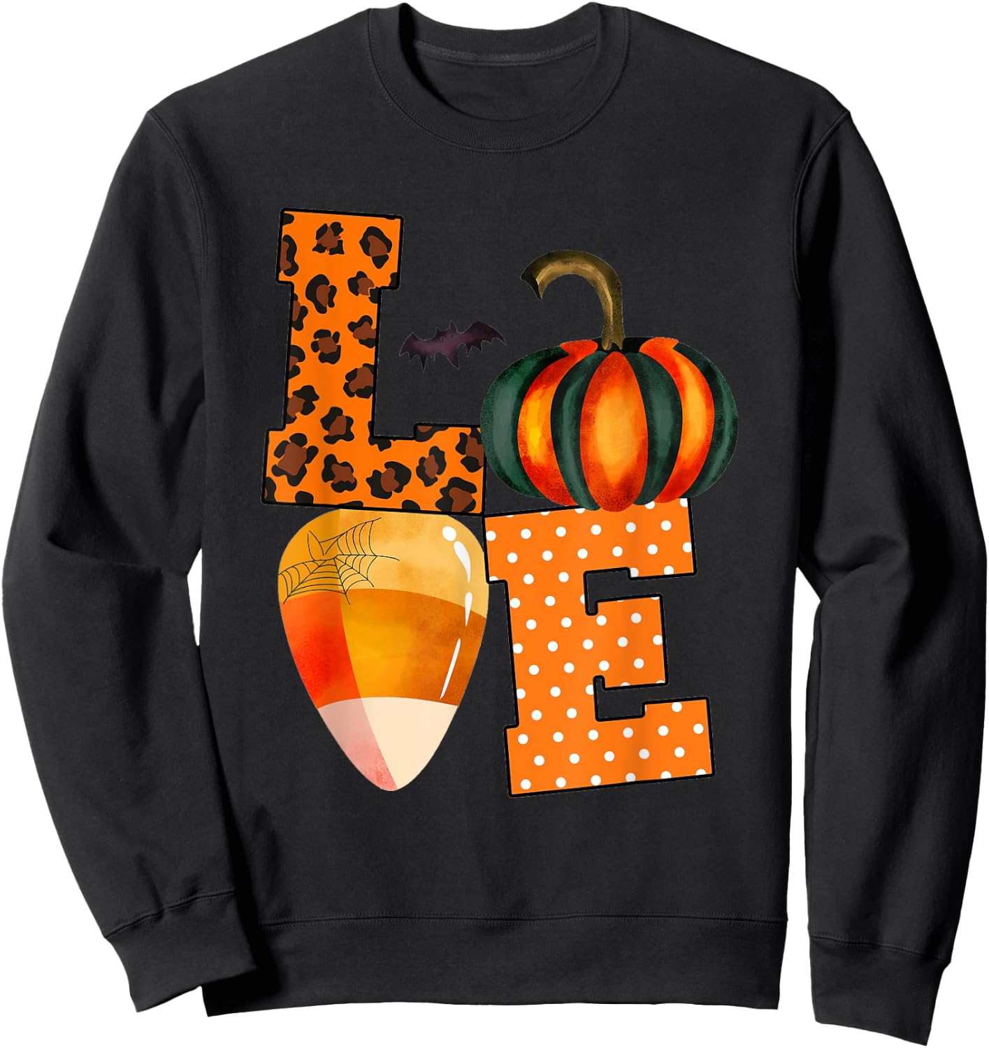 Love Candy Corn And Pumpkin Halloween Costume Gifts Sweatshirt - Sweatshirt | Black