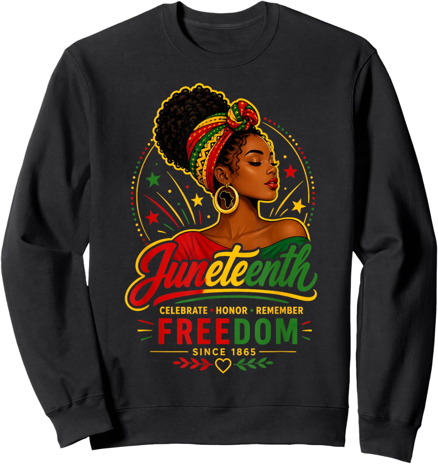 Juneteenth Black African American Women Freedom Since 1865 Sweatshirt - Sweatshirt | Black