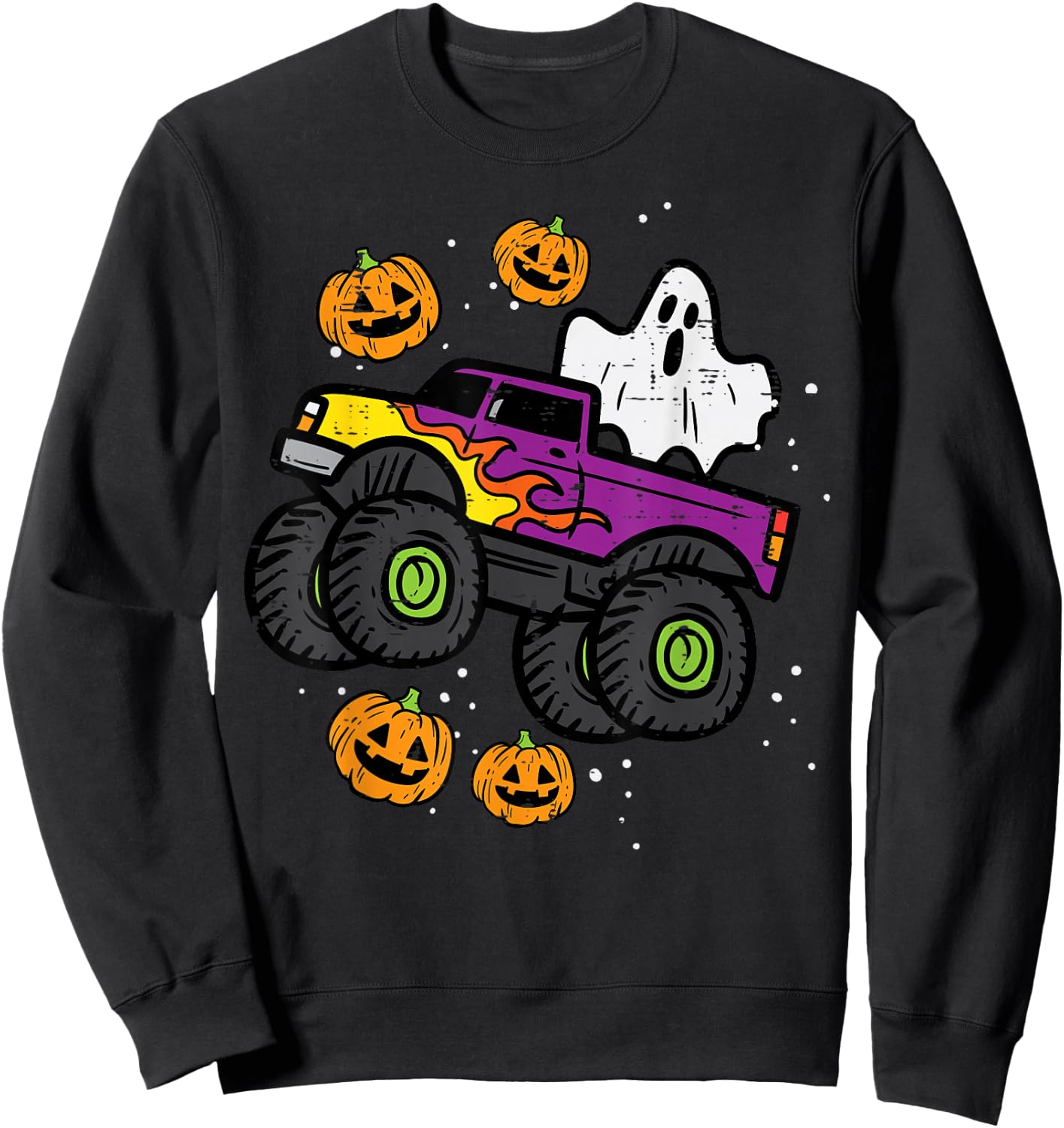 Halloween Ghost Monster Truck Costume Toddler Boys Kid Youth Sweatshirt - Sweatshirt | Black