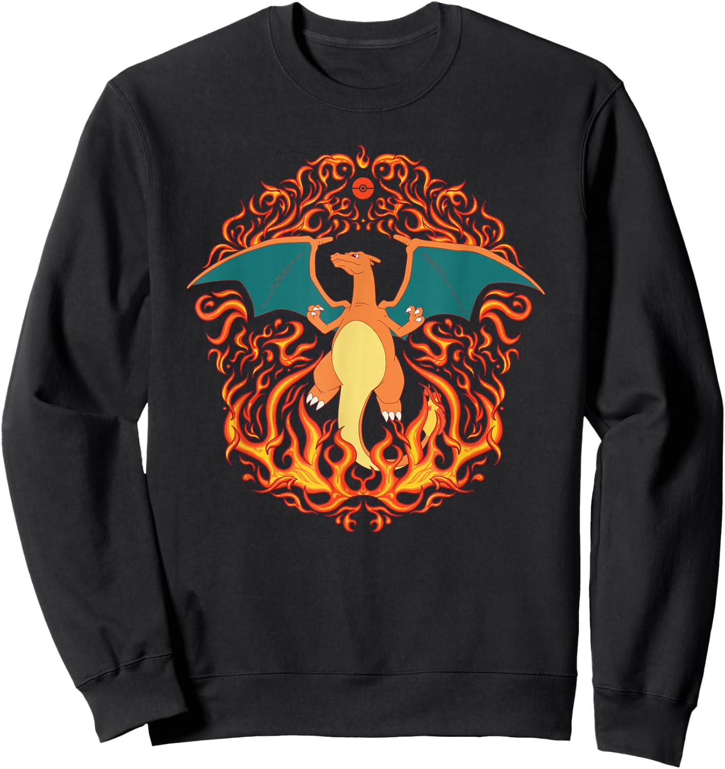 Pokémon - Charizard Fire Type Flames Generation 1 Sweatshirt - Sweatshirt | Black