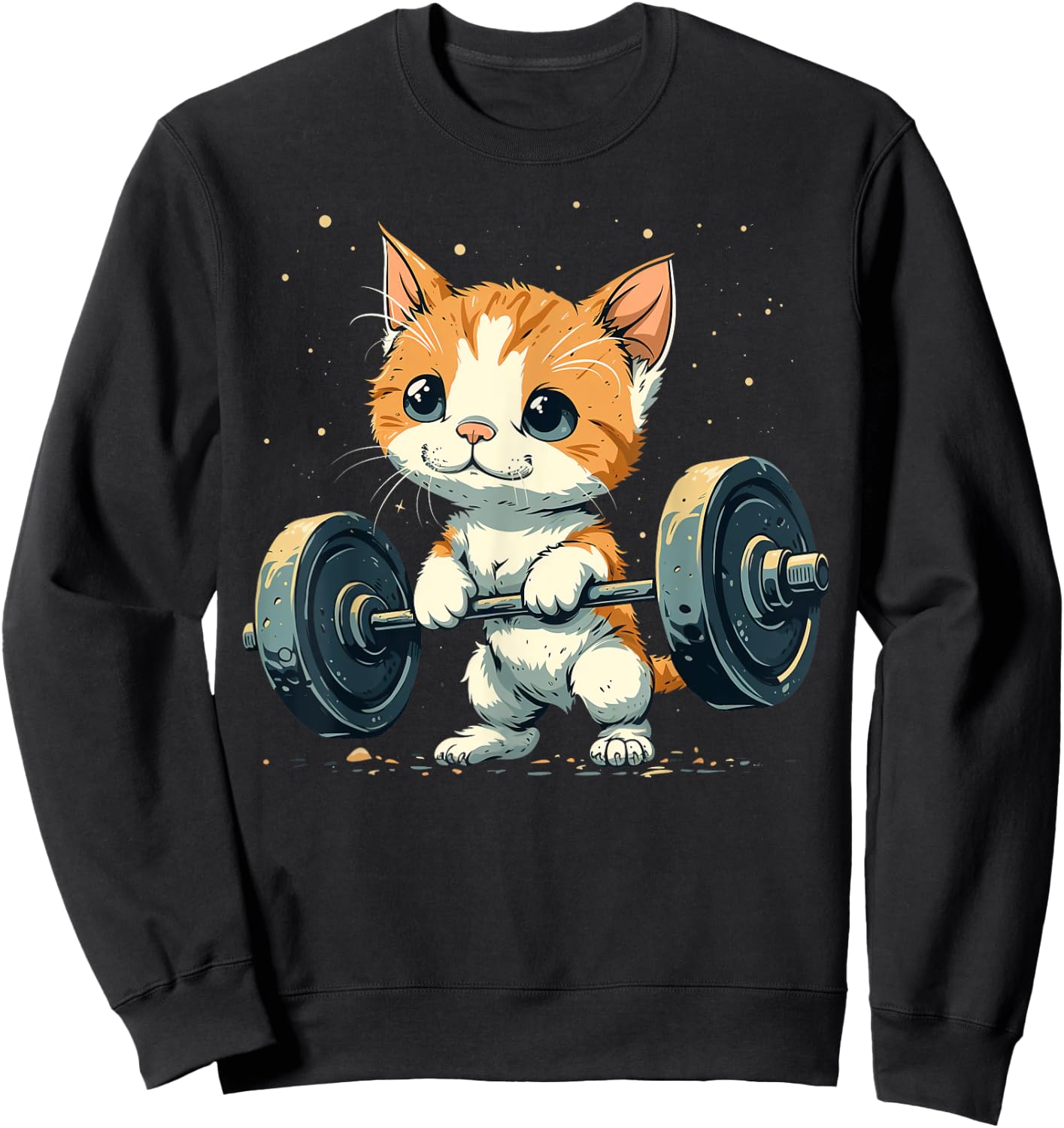 Weightlifter Cat on Weightlifting Men Women Kids Sweatshirt - Sweatshirt | Black