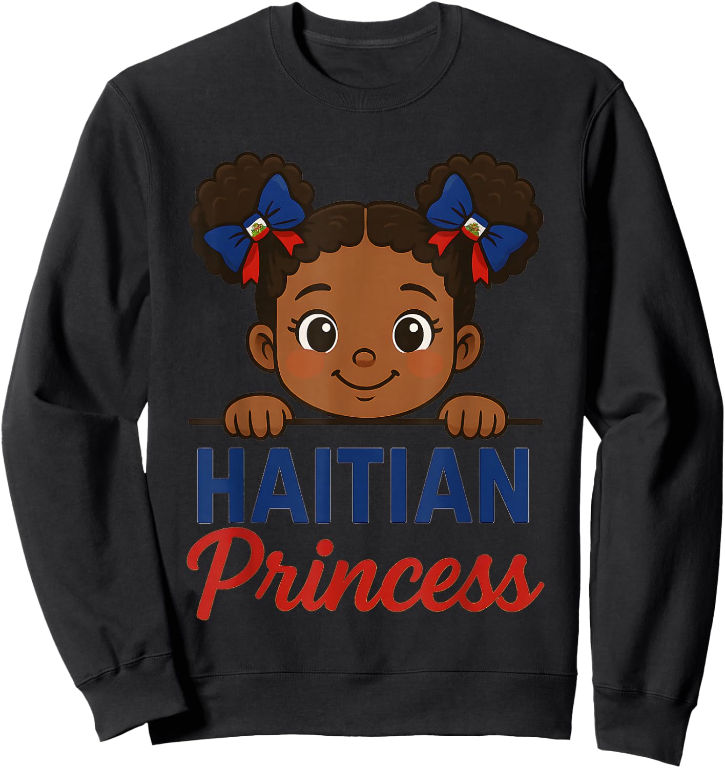 Haitian Princess Haiti Flag Black Girls Melanin Women Sweatshirt - Sweatshirt | Black