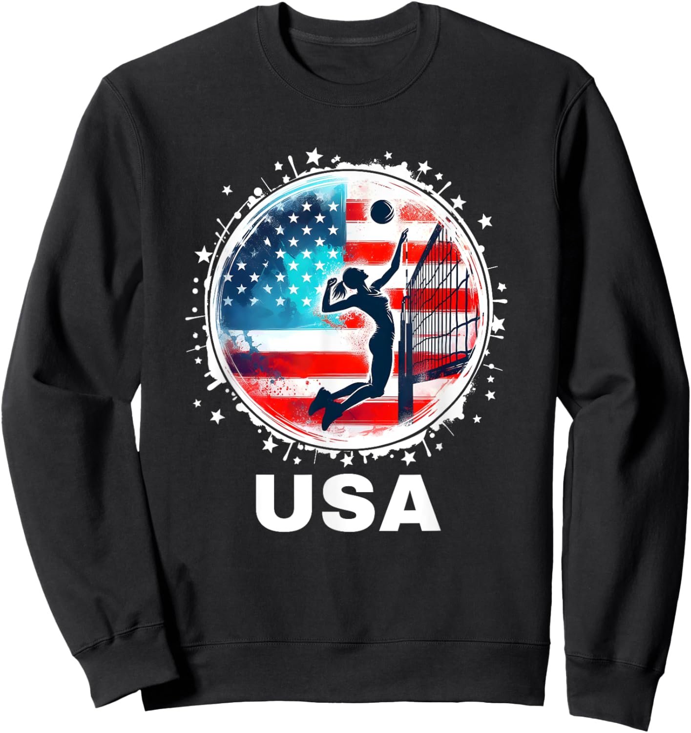 Volleyball USA United States Women USA Team Volleyball Sweatshirt - Sweatshirt | Black
