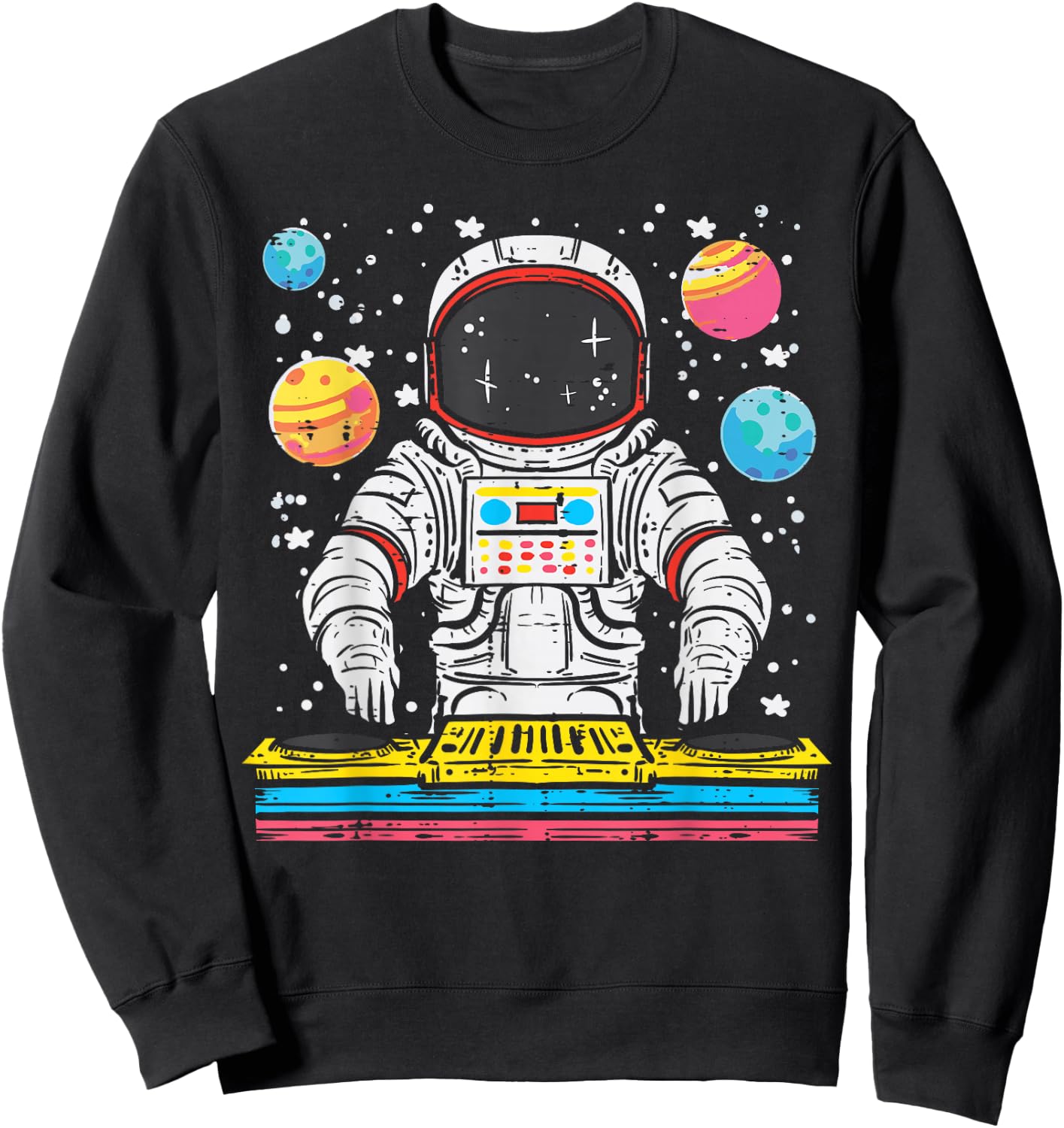 Astronaut Dj Cool Space Music Vinyl Mixer Men Women Kids Sweatshirt - Sweatshirt | Black