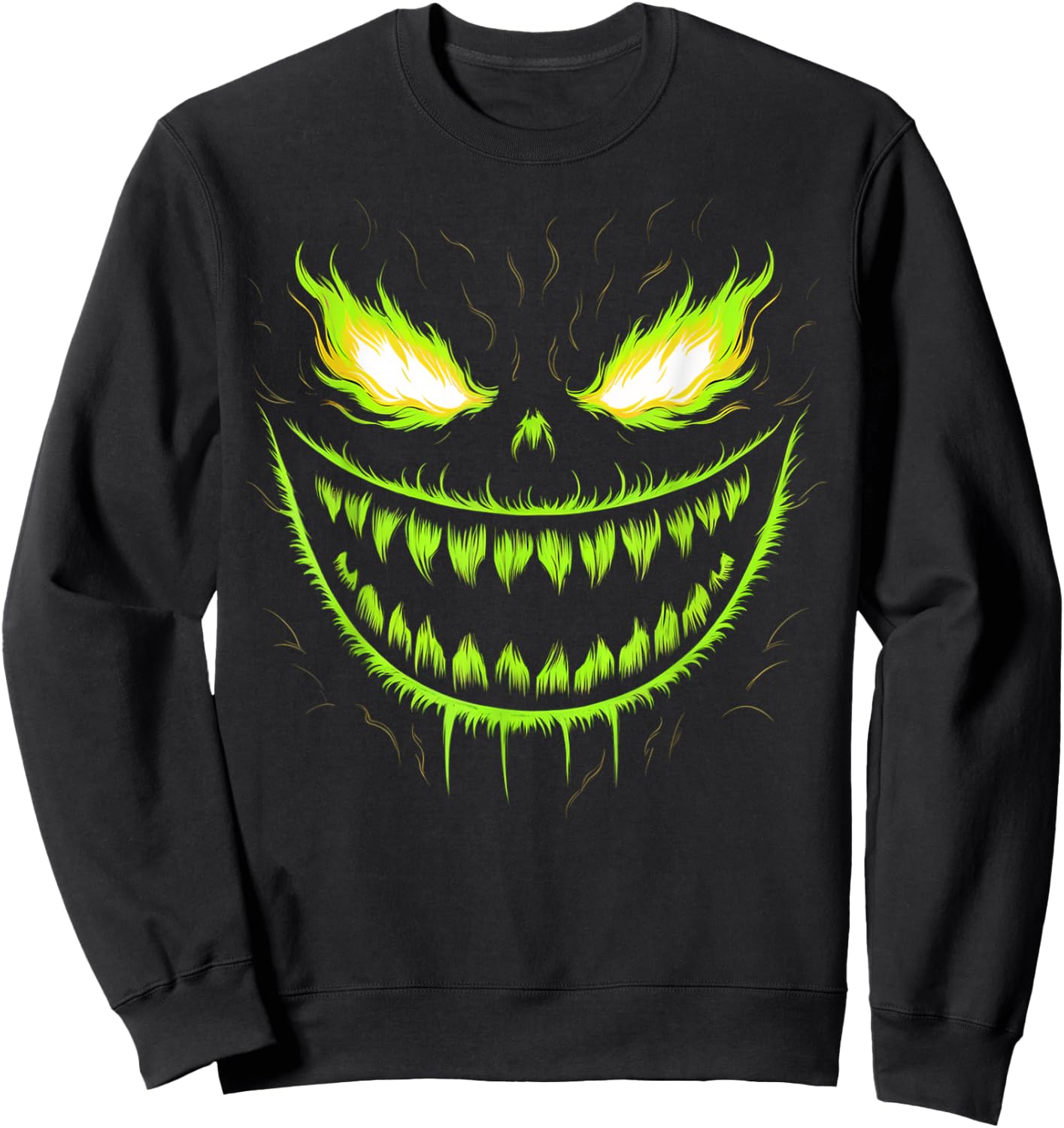 Jack o Lantern Scary Pumpkin Halloween Men Boys Kids Sweatshirt - Sweatshirt | Black