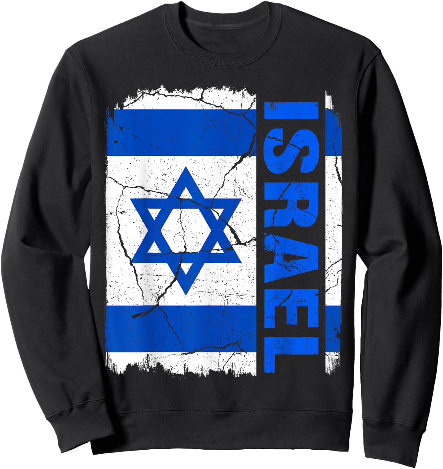 Vintage Israelis Flag Israel Pride Roots Heritage Gift Sweatshirt - Sweatshirt | Black