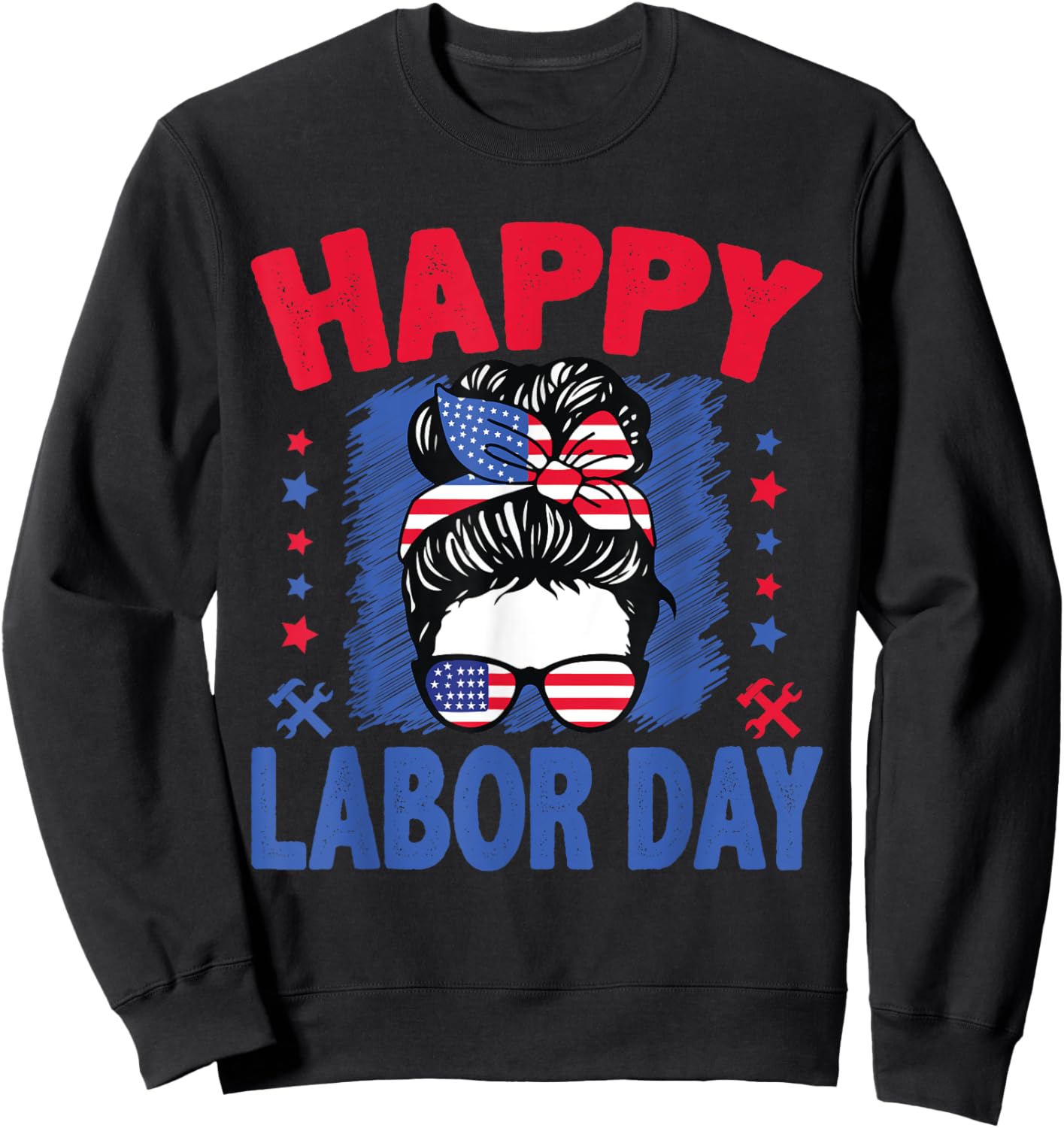 Happy Labor Day Shirt Labor Day Patriot Men Women Boys Kids Sweatshirt - Sweatshirt | Black