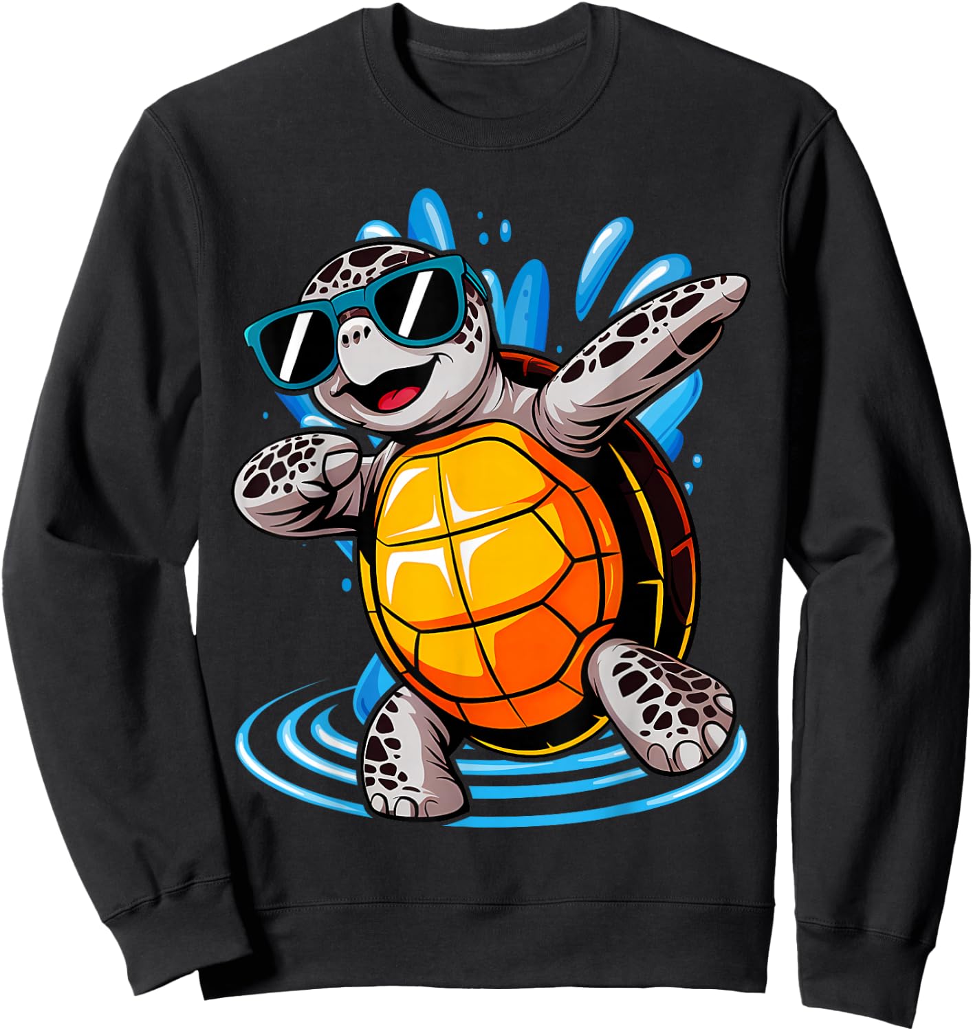 Dabbing Sea Turtles Boys Girls Save Turtles Sweatshirt - Sweatshirt | Black