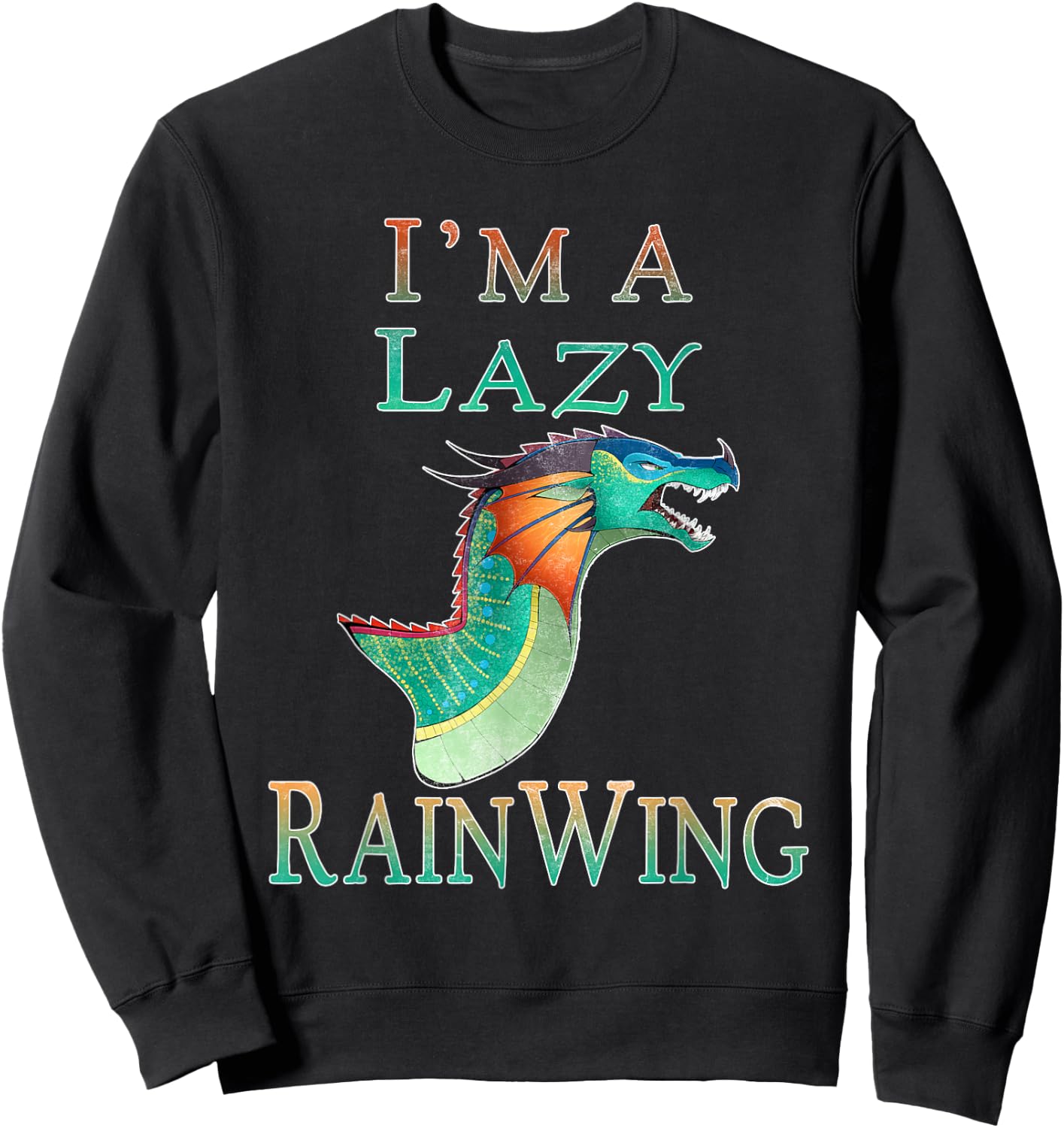 Graphic Art Dragon Funny Pet Magic Lovely Animal I'm Lazy Sweatshirt - Sweatshirt | Black