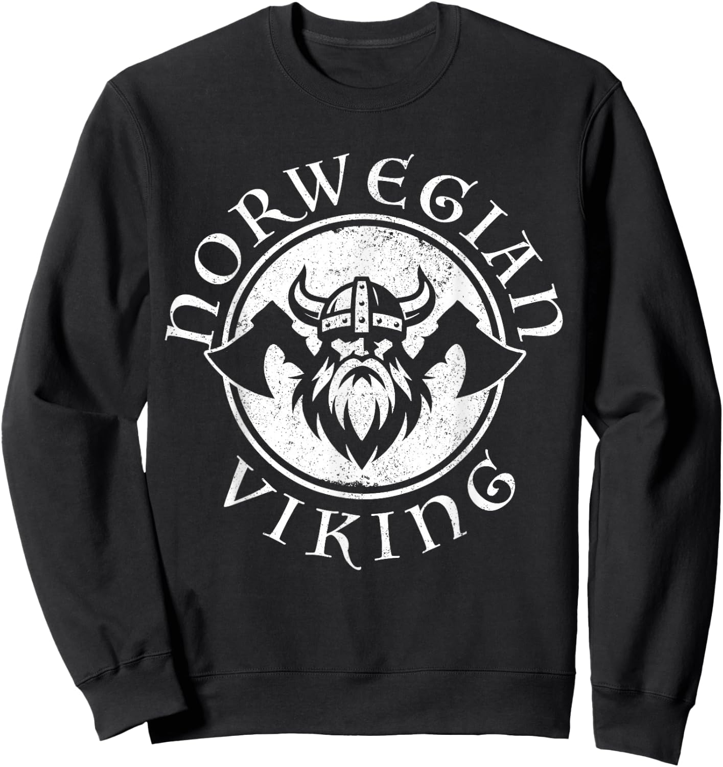 Norway Viking Norwegian Flag Pride Norge Souvenir Sweatshirt - Sweatshirt | Black