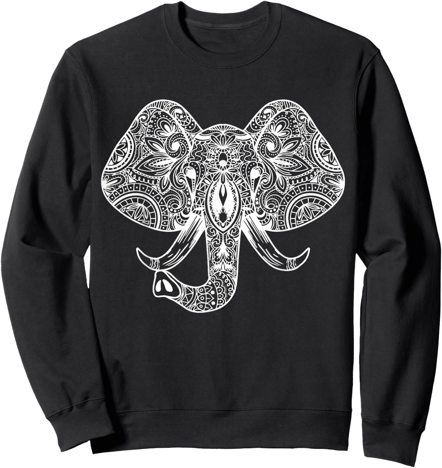 Elephant Head Mandala I Elephant Elephant Pachyderm Children Sweatshirt - Sweatshirt | Black