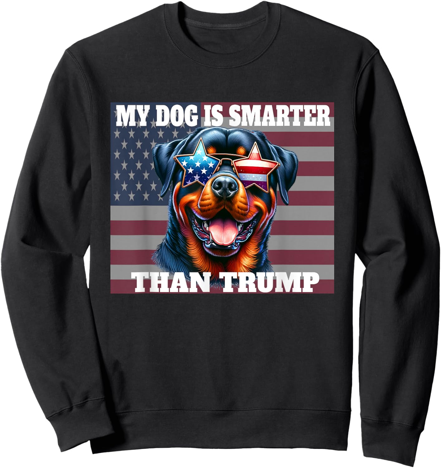 My Dog Is Smarter Than Trump funny anti-Trump dog lover Women Kids Sweatshirt - Sweatshirt | Black