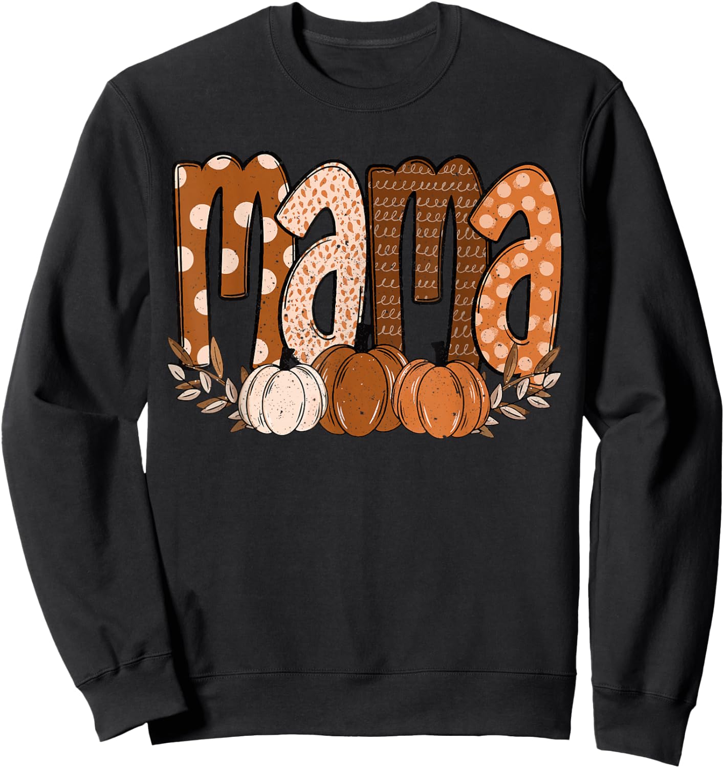 Funny Fall Vibes Coquette Bow Pumpkin Autumn Cute Fall Mama Sweatshirt - Sweatshirt | Black
