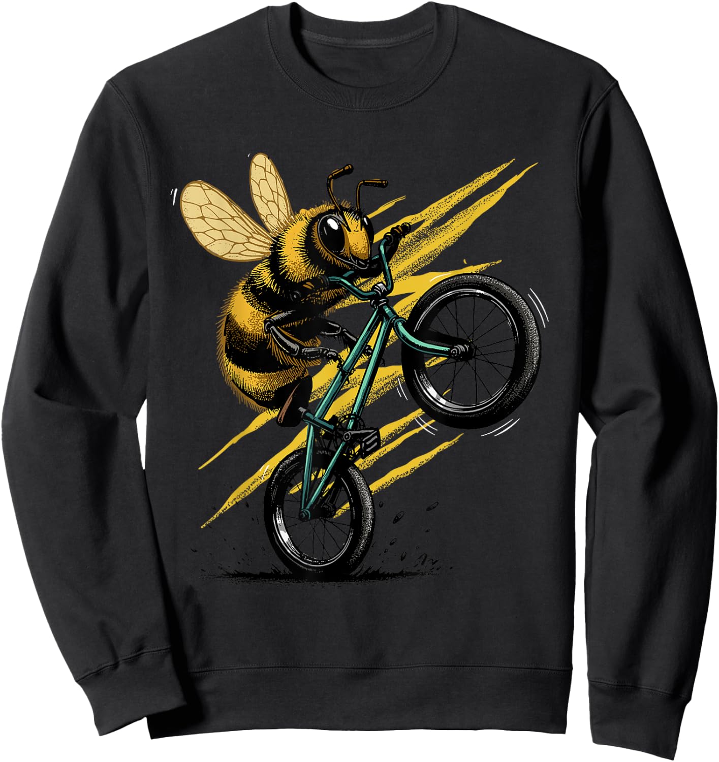 Bicycle Shirt Bee Cycling Funny Cyclist Bee Bicycling Bike Sweatshirt - Sweatshirt | Black