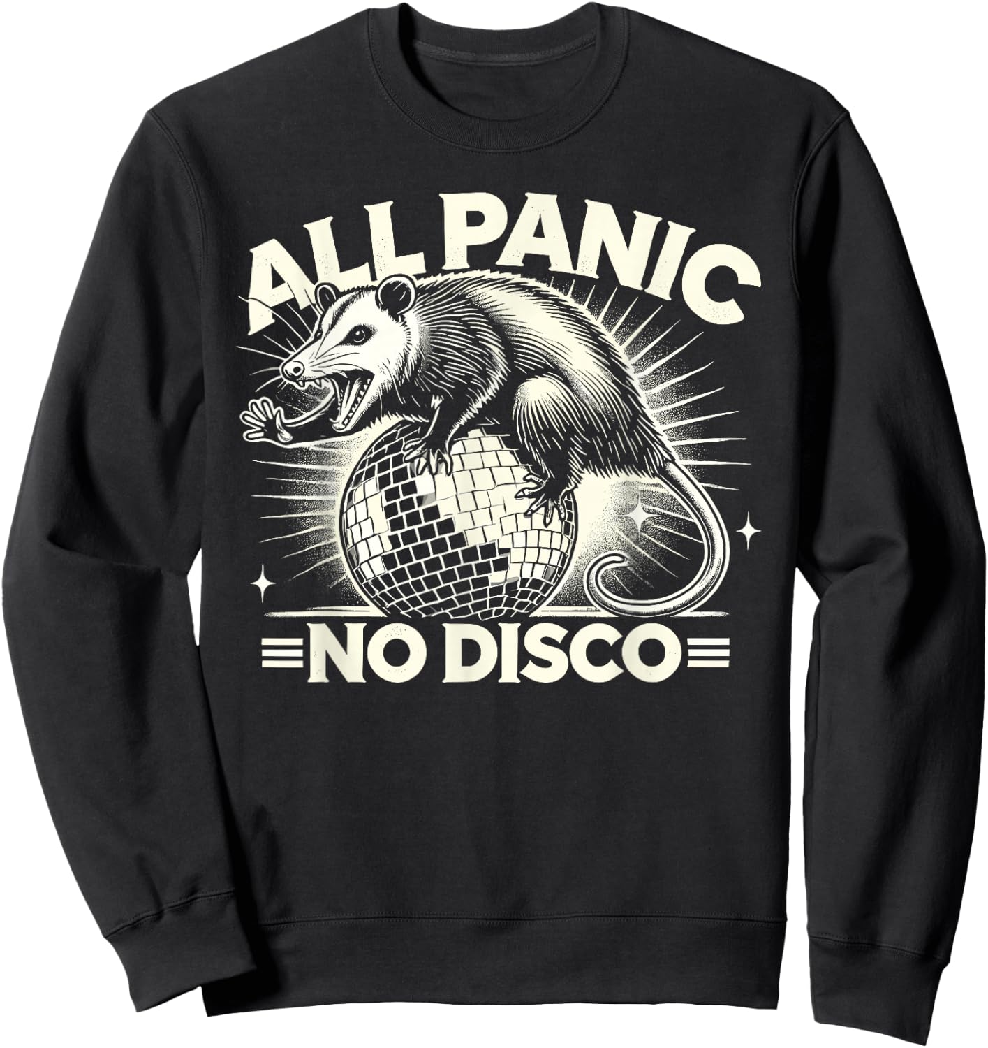 All Panic No Disco Opossum Funny Screaming Possum Sweatshirt - Sweatshirt | Black