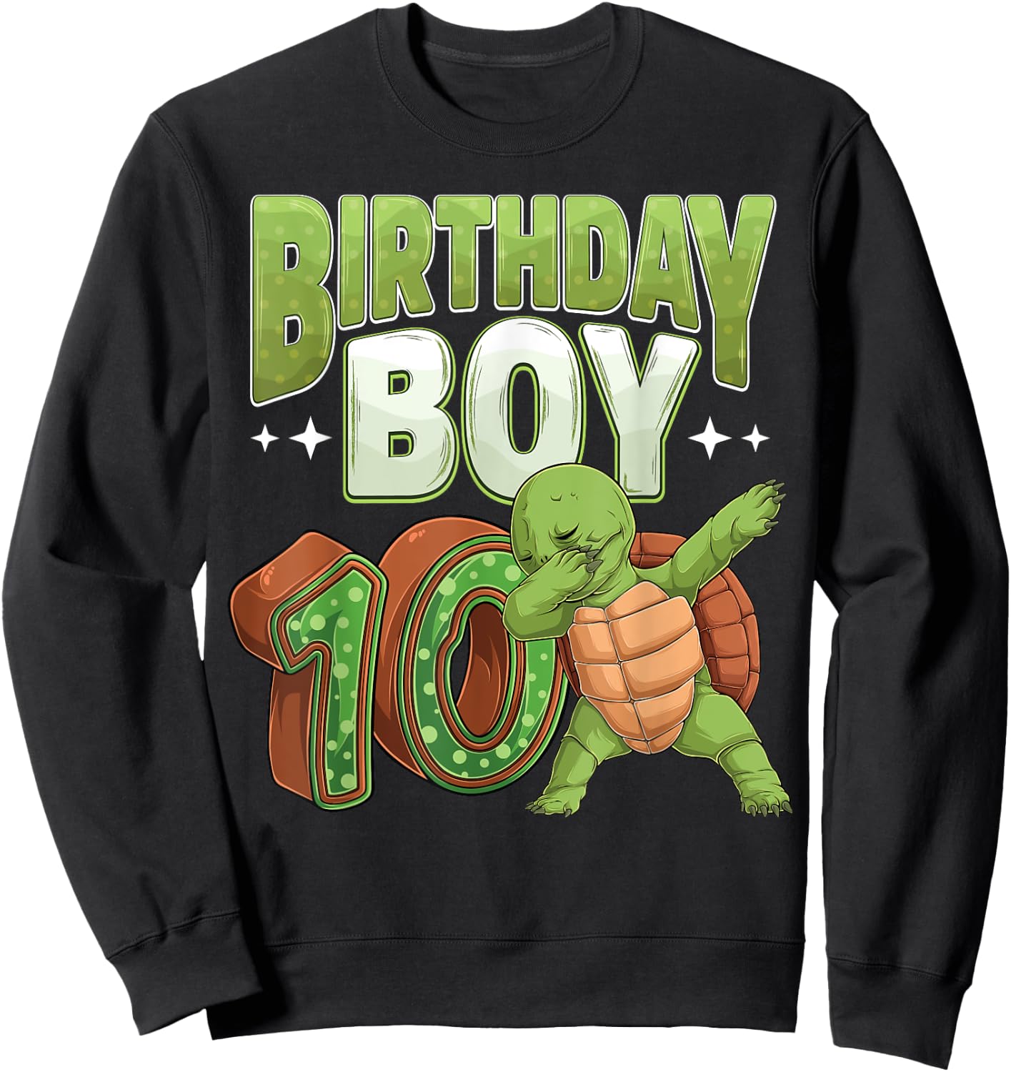 10 year old Turtle animal lovers 10th Birthday Boy Sweatshirt - Sweatshirt | Black