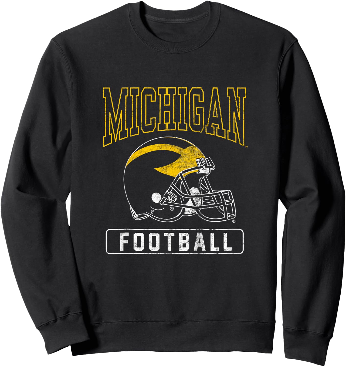 Kids University of Michigan Wolverines U of M Football Helmet Sweatshirt - Sweatshirt | Black