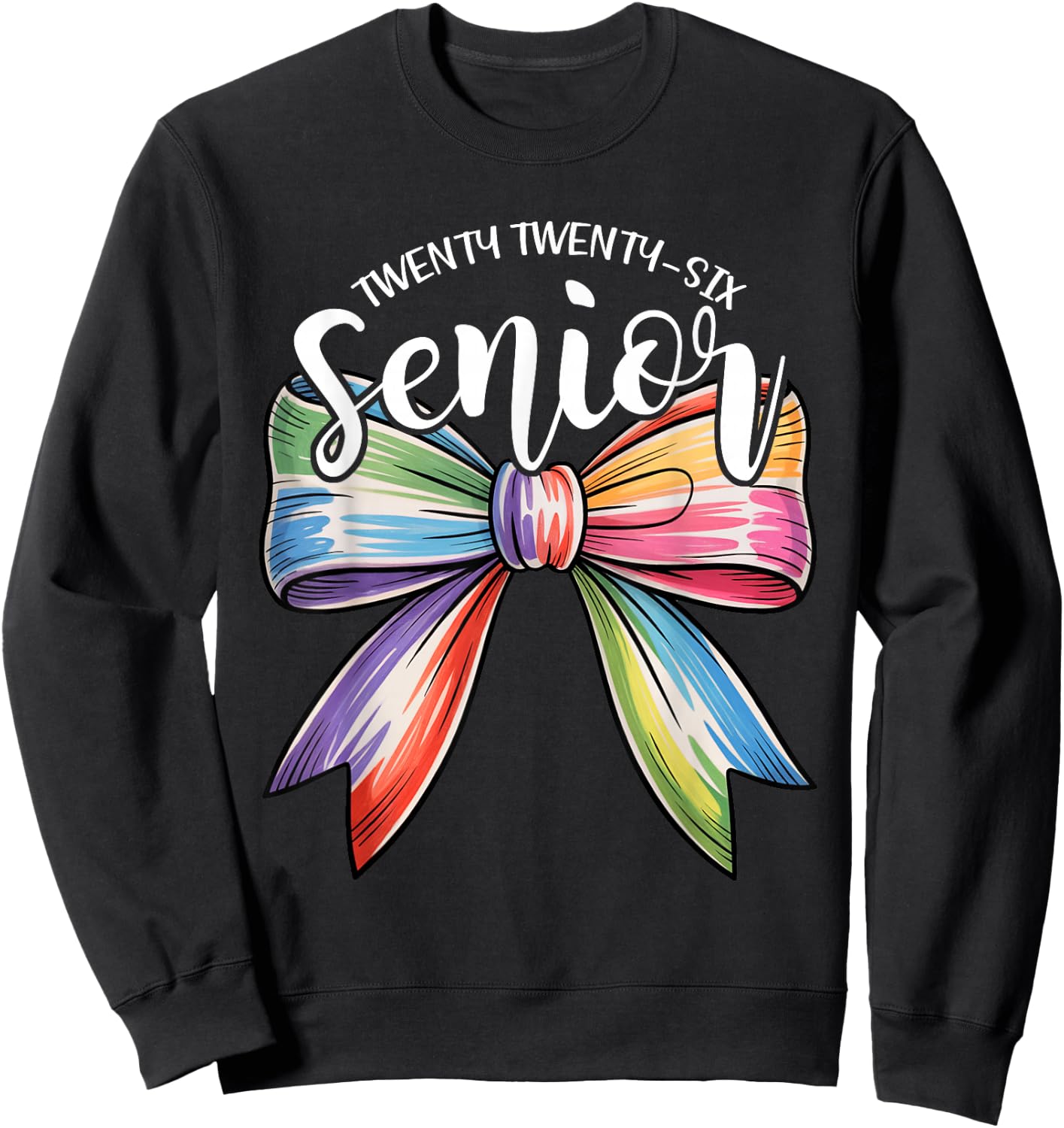 Senior 2026 Coquette Bow Class of 2026 Graduation Girl Women Sweatshirt - Sweatshirt | Black