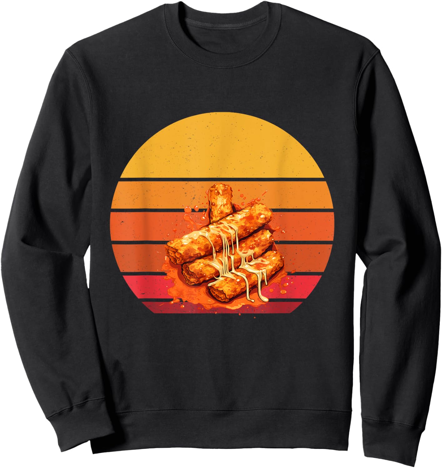 Mozzarella Sticks Retro Cheesy Mozzarella Sticks Lover Sweatshirt - Sweatshirt | Black