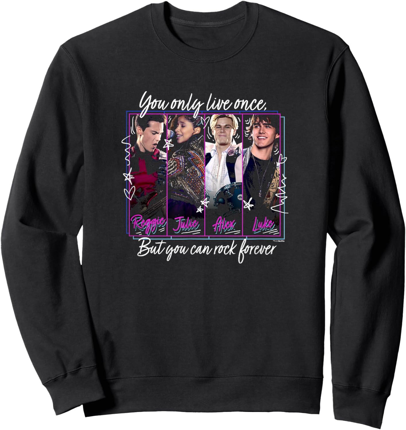 Julie and The Phantoms YOLO But You Can Rock Forever Small Sweatshirt - Sweatshirt | Black