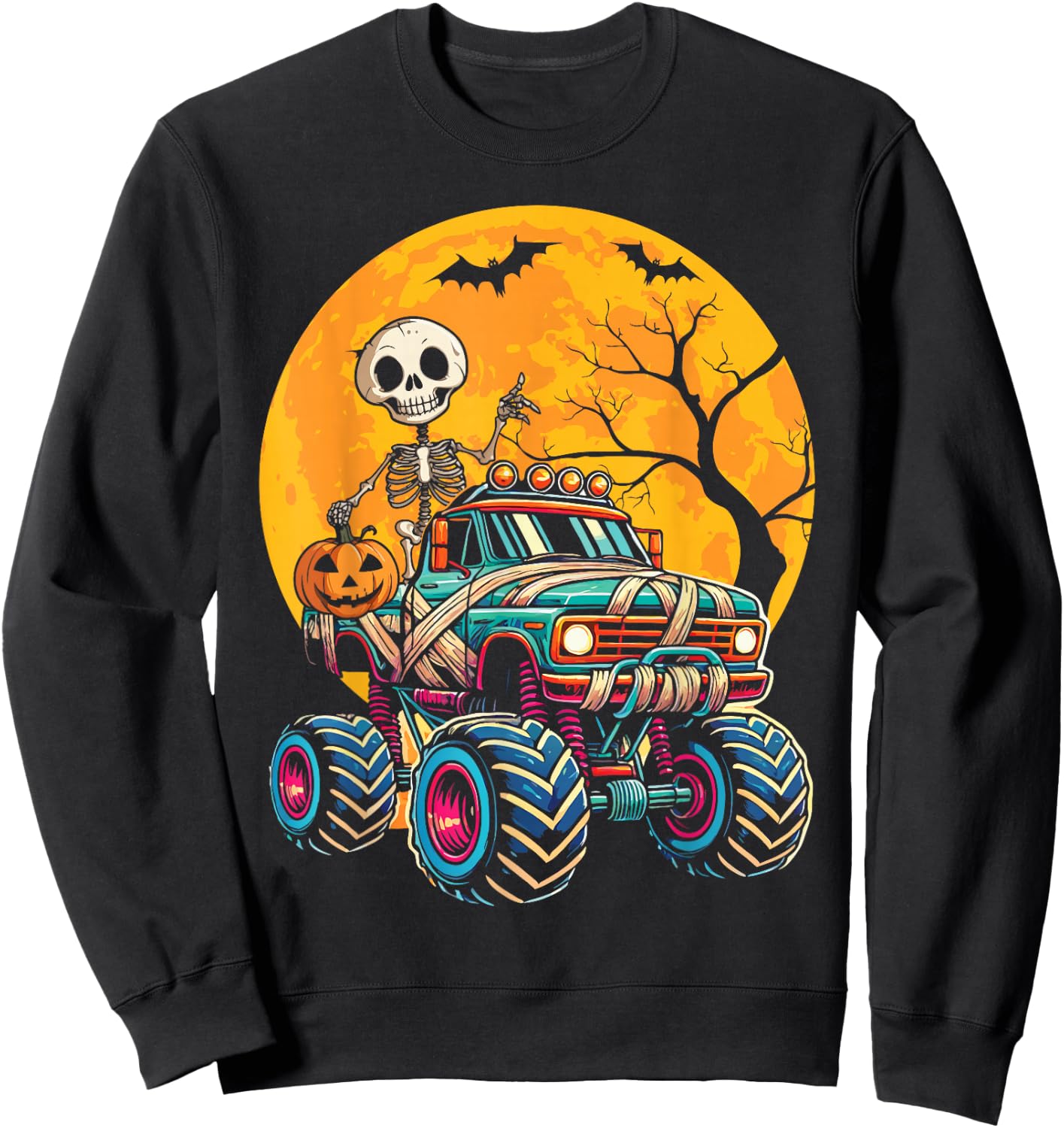Monster Truck Halloween Costume Toddler Boys Halloween Kid Sweatshirt - Sweatshirt | Black