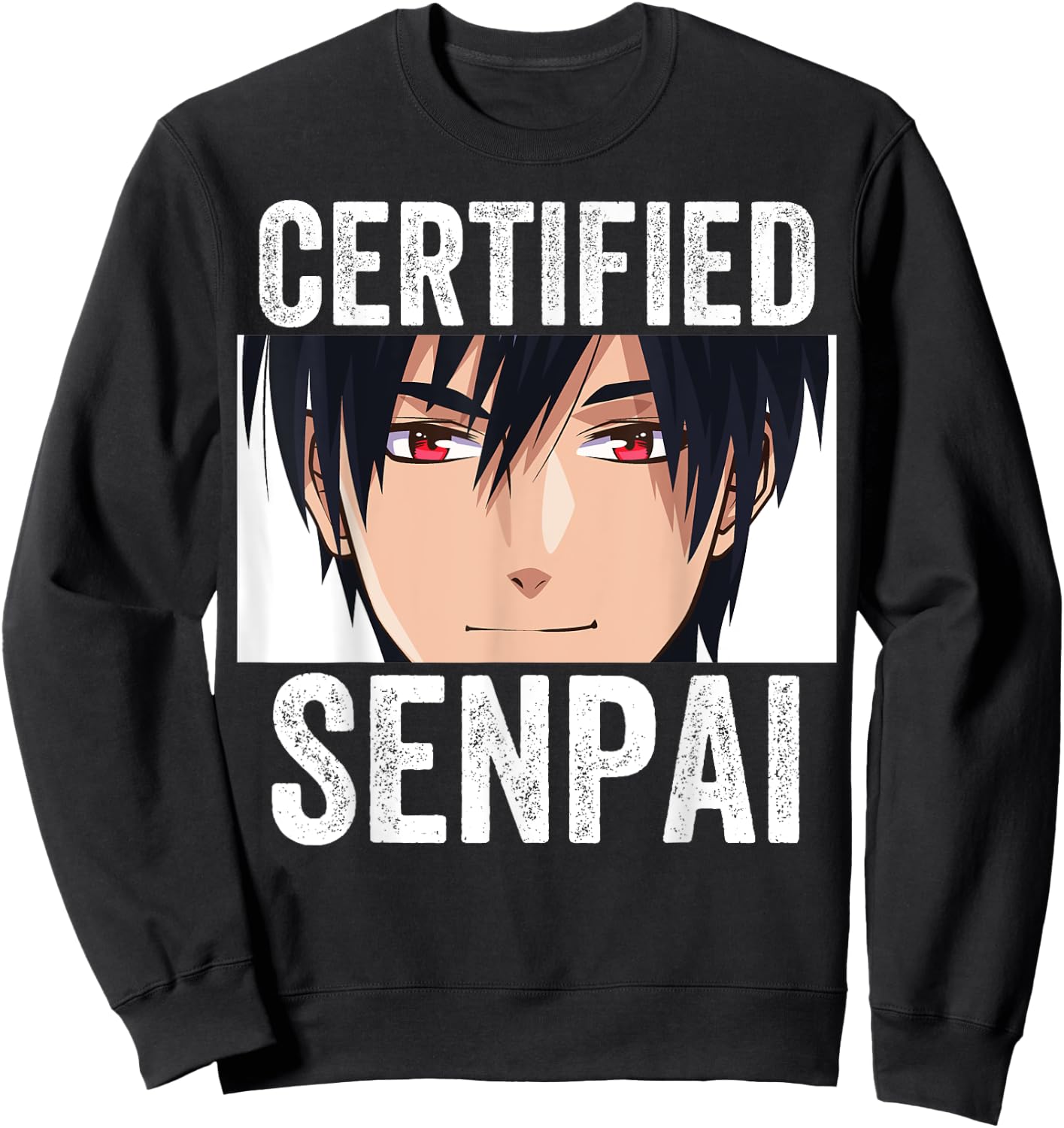 Funny Anime Merch for Teen Boys and Weebs - Certified Senpai Sweatshirt - Sweatshirt | Black