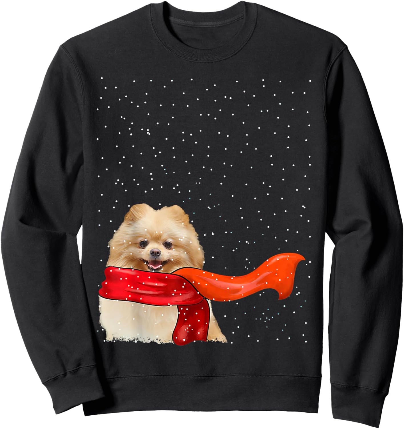 Pomeranian Dog Winter Christmas Sweater Xmas Pet Sweatshirt - Sweatshirt | Black