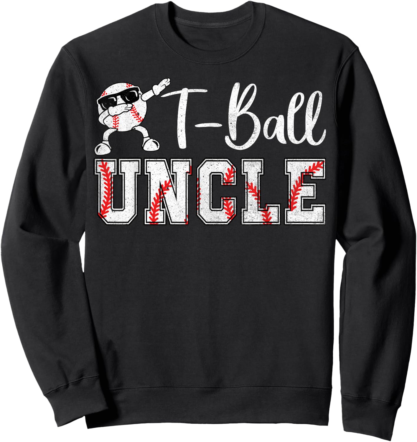 Ball Uncle Heart Funny T-Ball Uncle Sweatshirt - Sweatshirt | Black