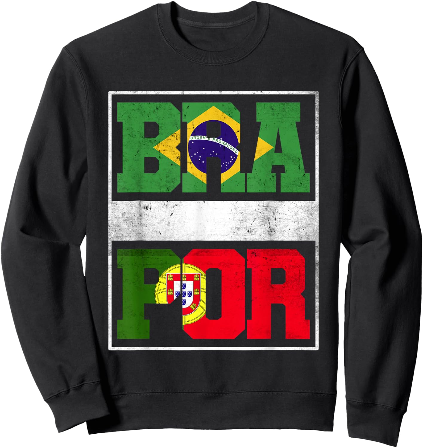 Brazil and Portugal Mix Heritage Brazilian Portuguese Roots Sweatshirt - Sweatshirt | Black
