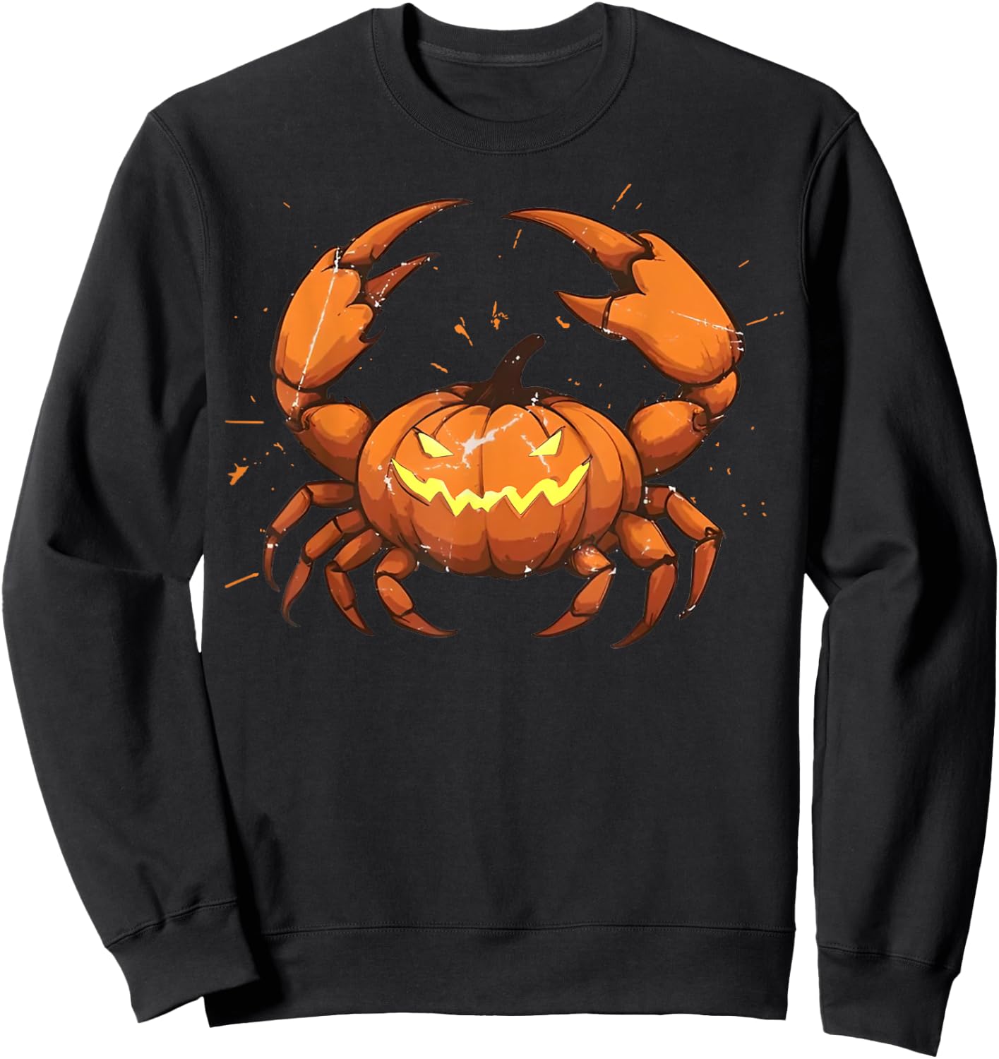 Spooky Crab Pumpkin Cute Easy Lazy Animal Halloween Costume Sweatshirt - Sweatshirt | Black