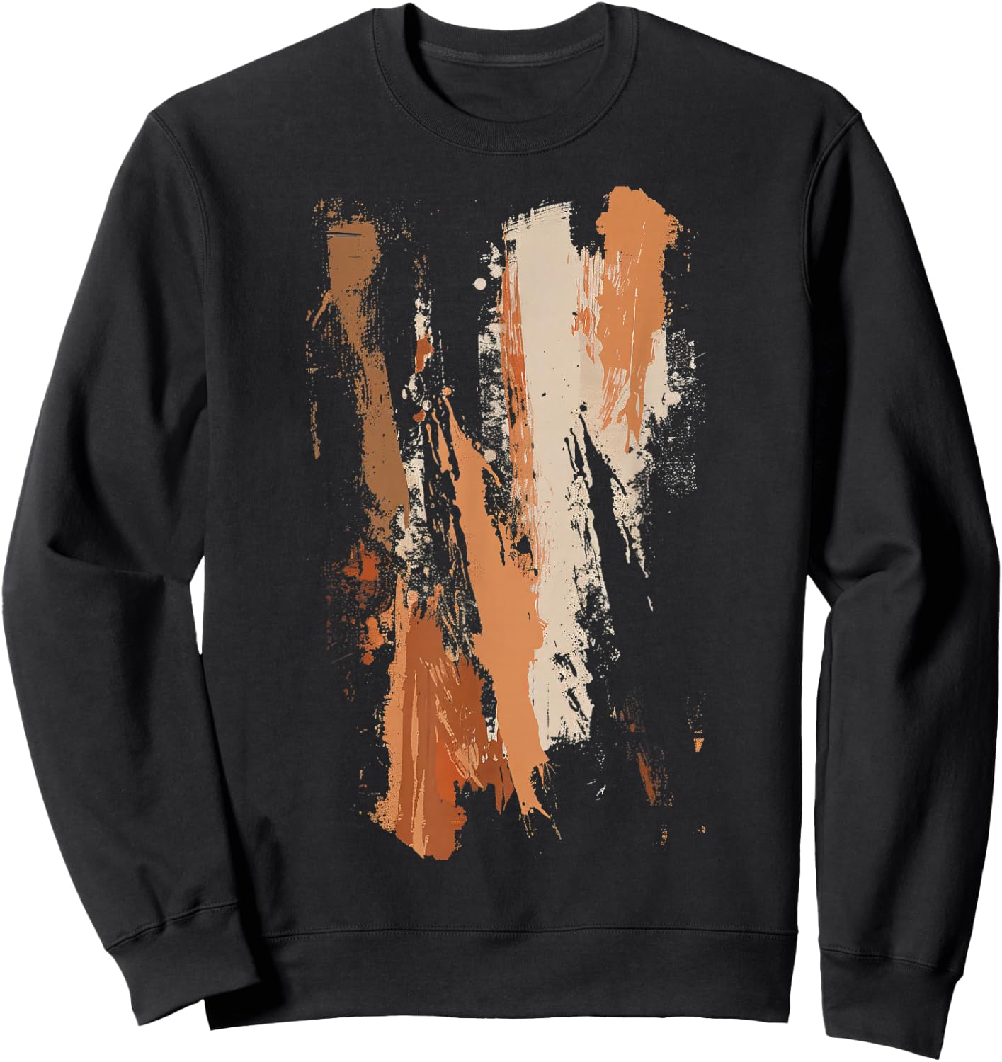 Orange Black White Artwork Sweatshirt - Sweatshirt | Black