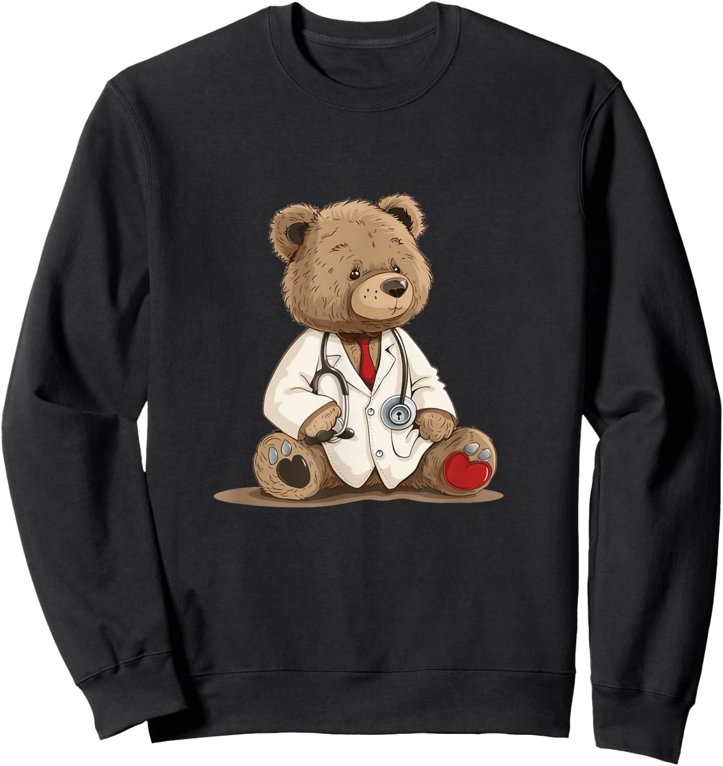 Cute Doctor Teddy Bear for Kids and Adults Sweatshirt - Sweatshirt | Black
