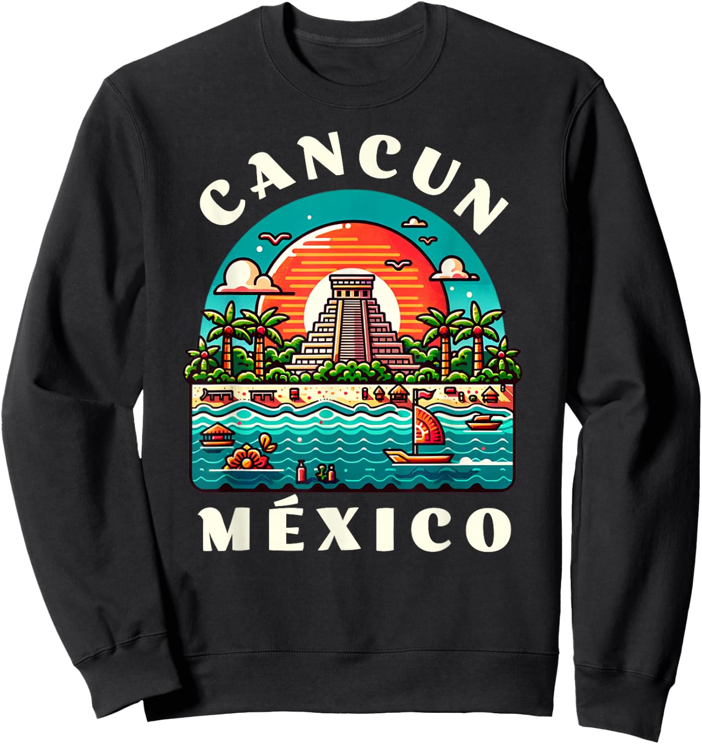 Cancun Mexico Chichen Itza Travelling Mexico Vacation Sweatshirt - Sweatshirt | Black
