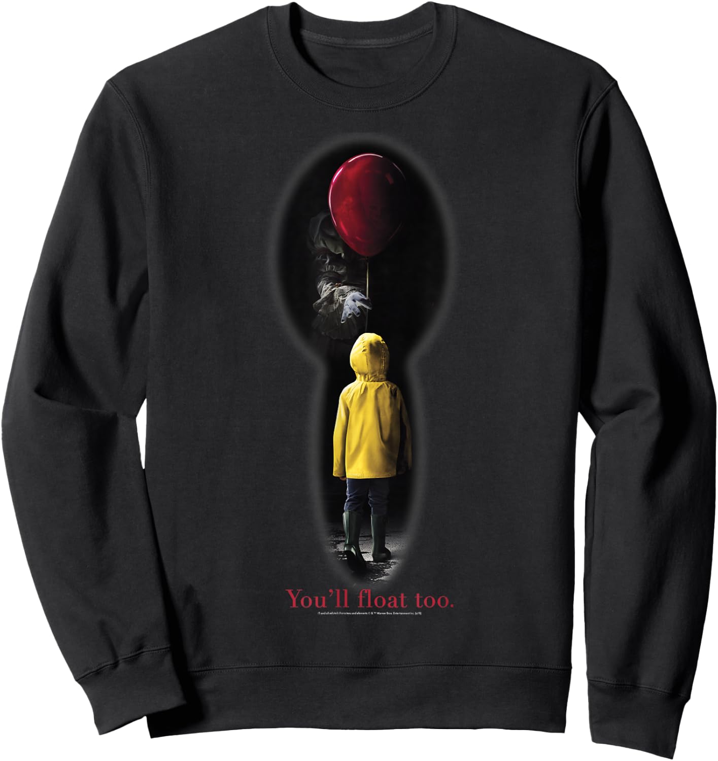 IT Movie Georgie Red Balloon You'll Float Too Sweatshirt - Sweatshirt | Black