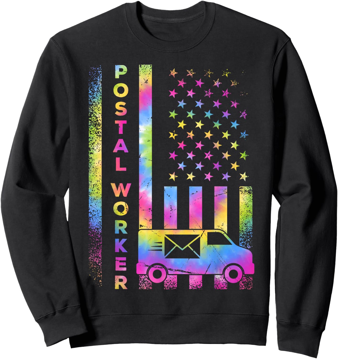 USA Flag Postal Life Mail Carrier Postal Worker, Mail lady Sweatshirt - Sweatshirt | Black