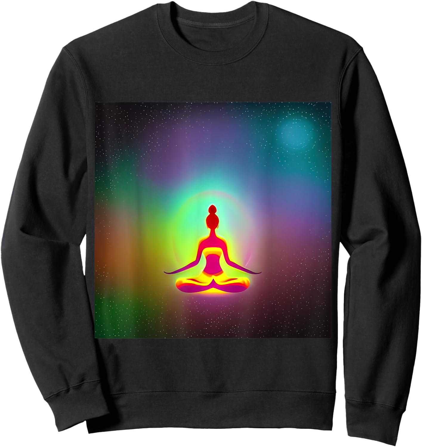 Yoga Girl Female Sun Salutation Meditation Chakra Kundalini Sweatshirt - Sweatshirt | Black
