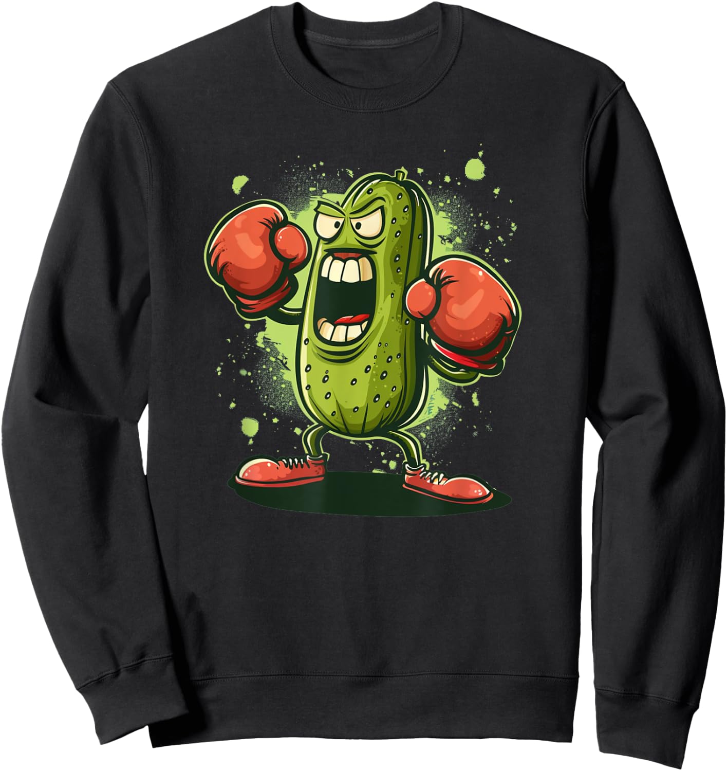 Pretty funny Pickle Outfit with boxing Gloves Sweatshirt - Sweatshirt | Black