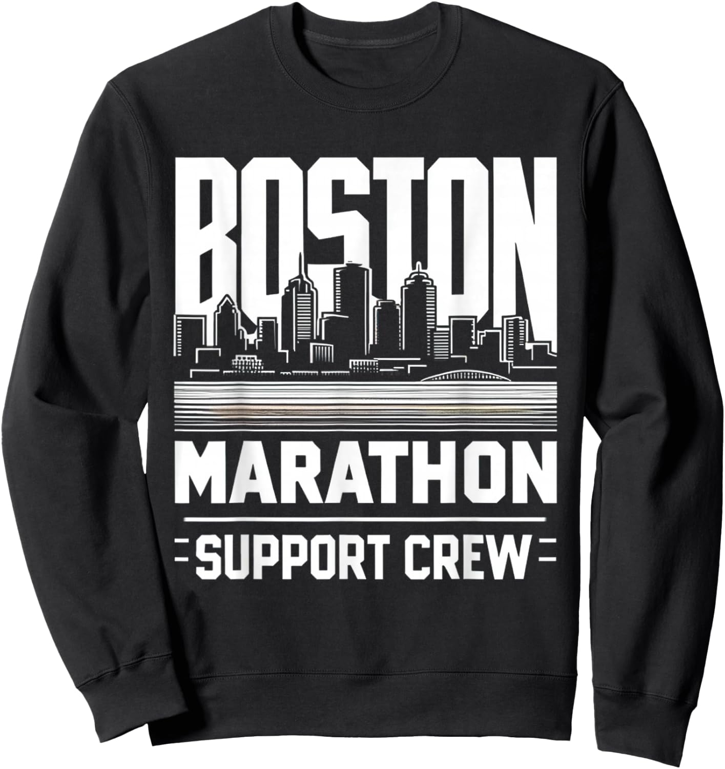 Marathon Boston Cityscape Support Crew Sweatshirt - Sweatshirt | Black