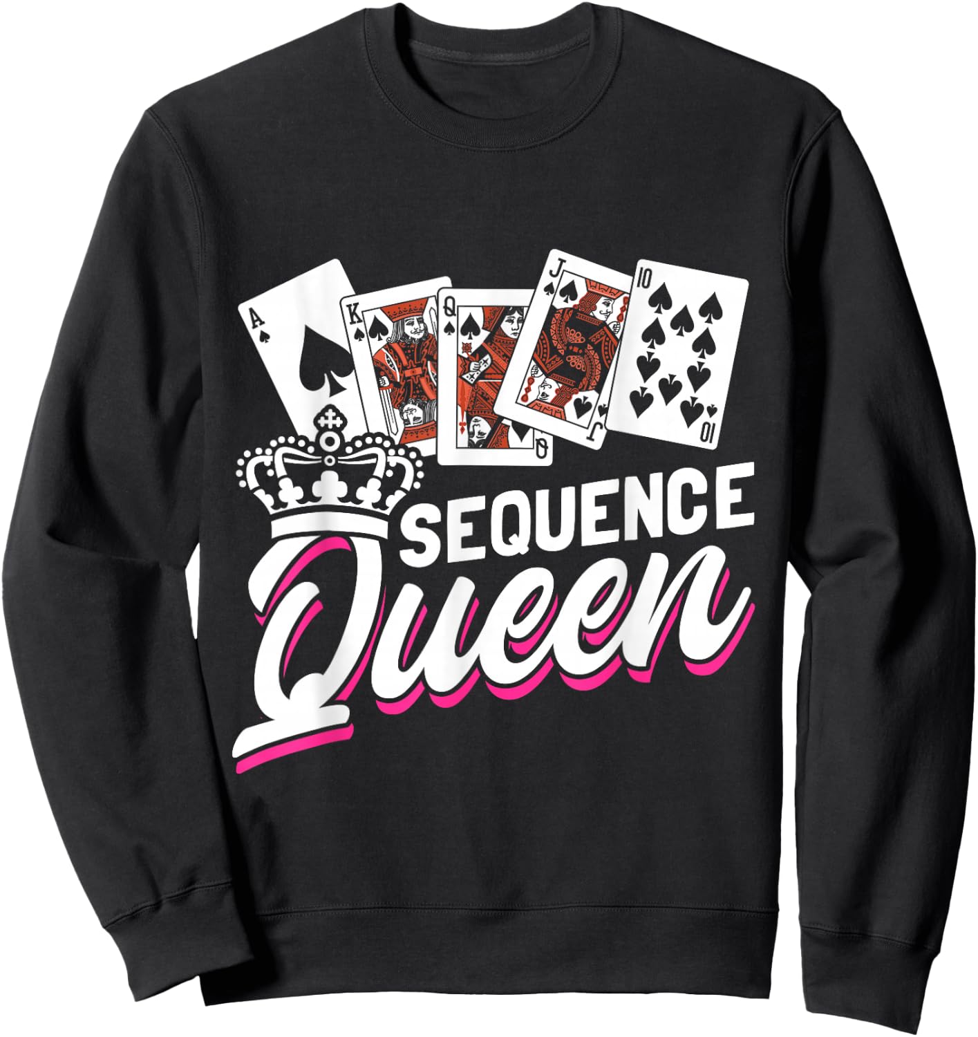 Sequence Card Game Lover | Card Player Strategy Design Sweatshirt - Sweatshirt | Black