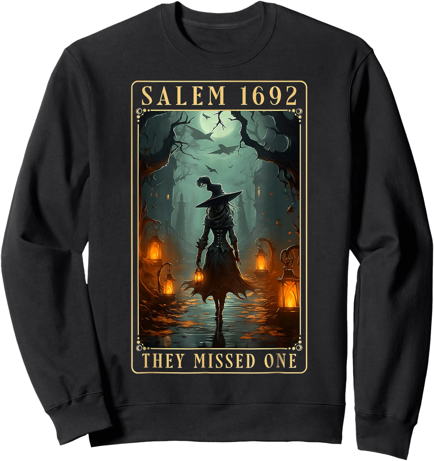 Salem 1692 They Missed One Halloween Witch Sweatshirt - Sweatshirt | Black
