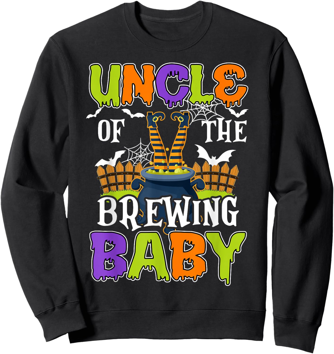 Uncle Of The Brewing Baby Halloween Witch Baby Funny Sweatshirt - Sweatshirt | Black