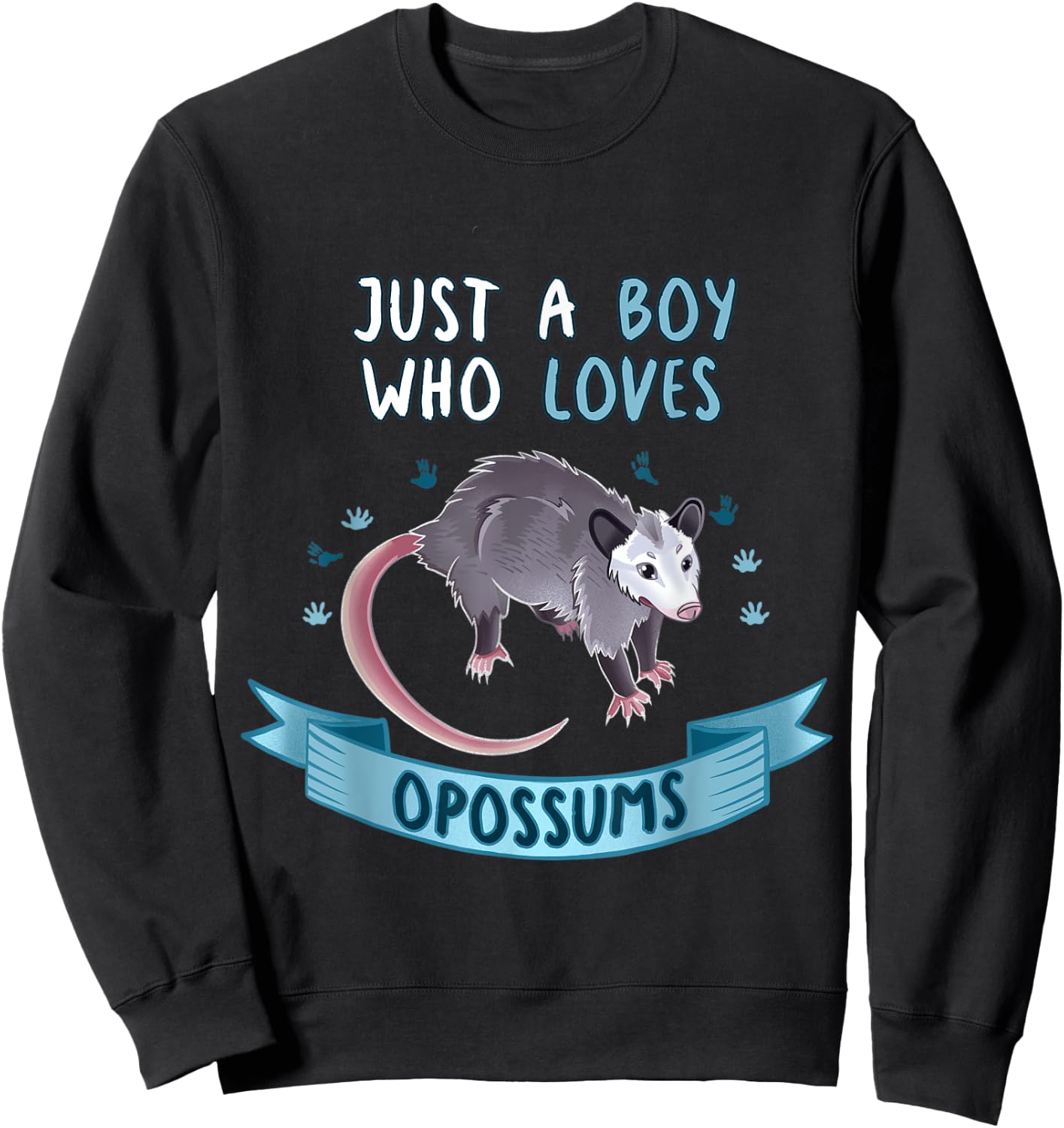 Just A Boy Who Loves Opossums Funny Opossum Owner Quote Sweatshirt - Sweatshirt | Black